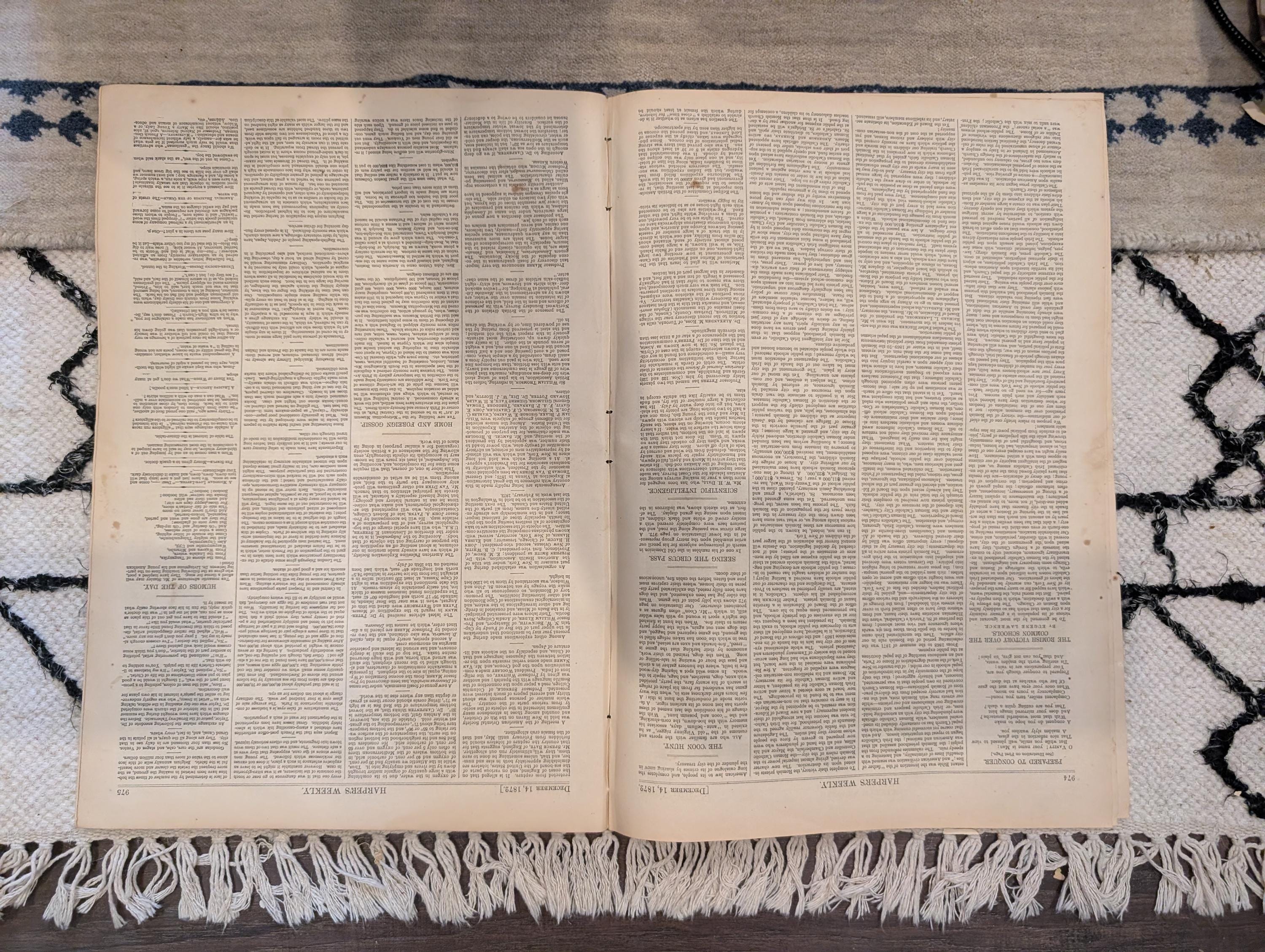 1872 Boston Fire Panoramic Print Harper's Weekly Dec 14 Supplement