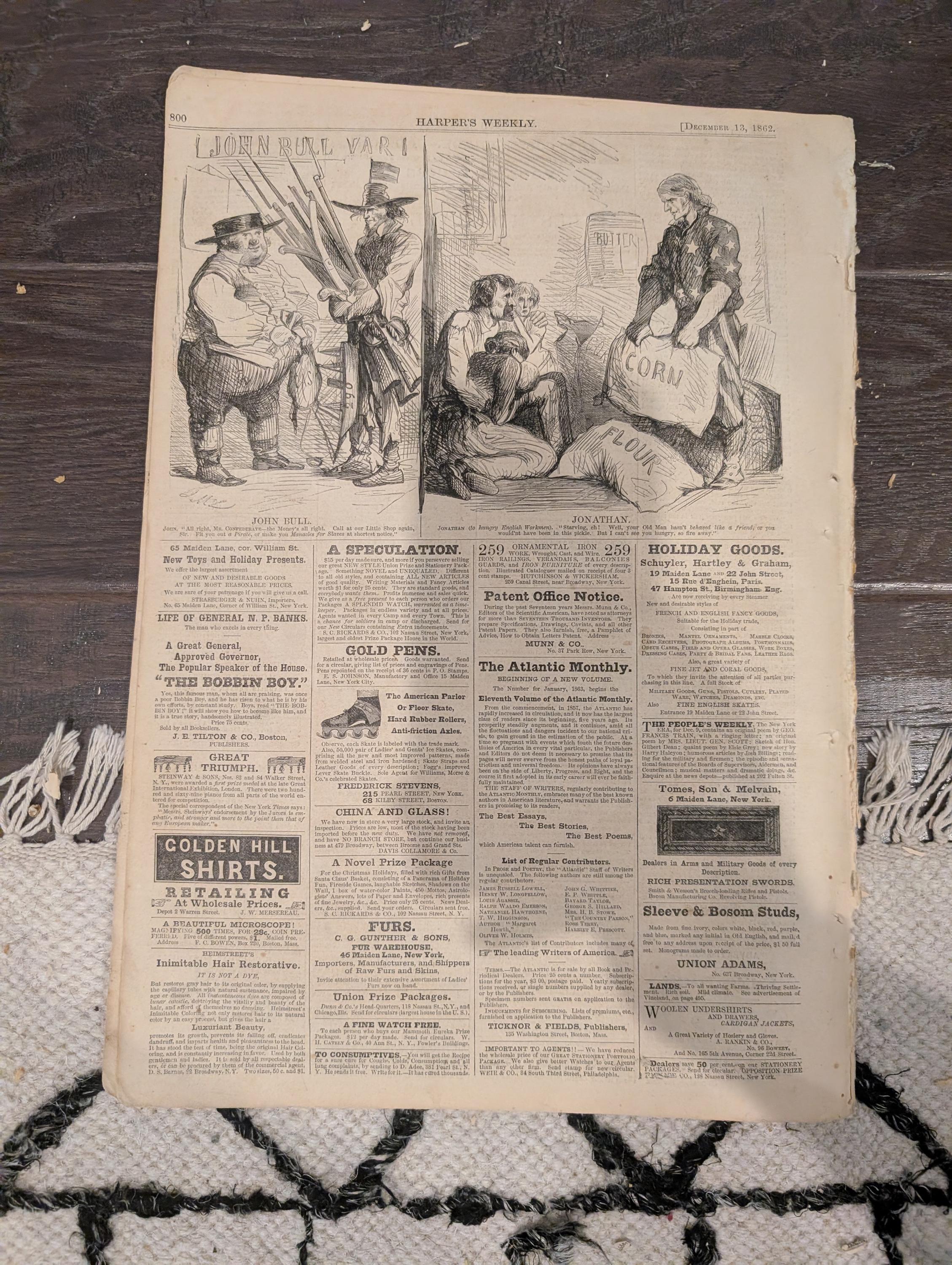 Harper’s Weekly – December 13, 1862 – Burnside & Commanders • Fredericksburg March • Petersburg, VA