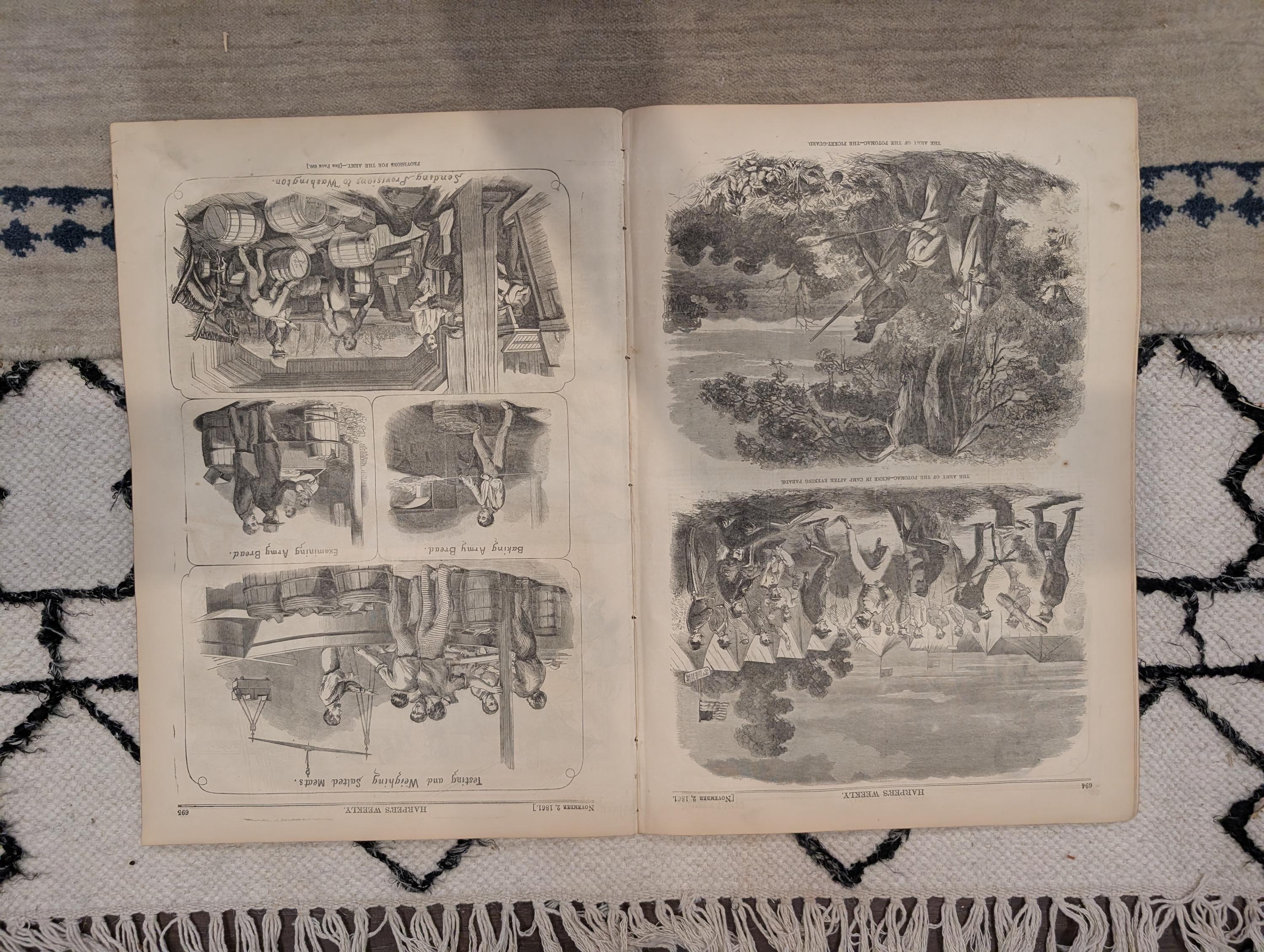 1861 Ironclad Merrimac Harper's Weekly Nov 02 Port Royal Expedition Submarine