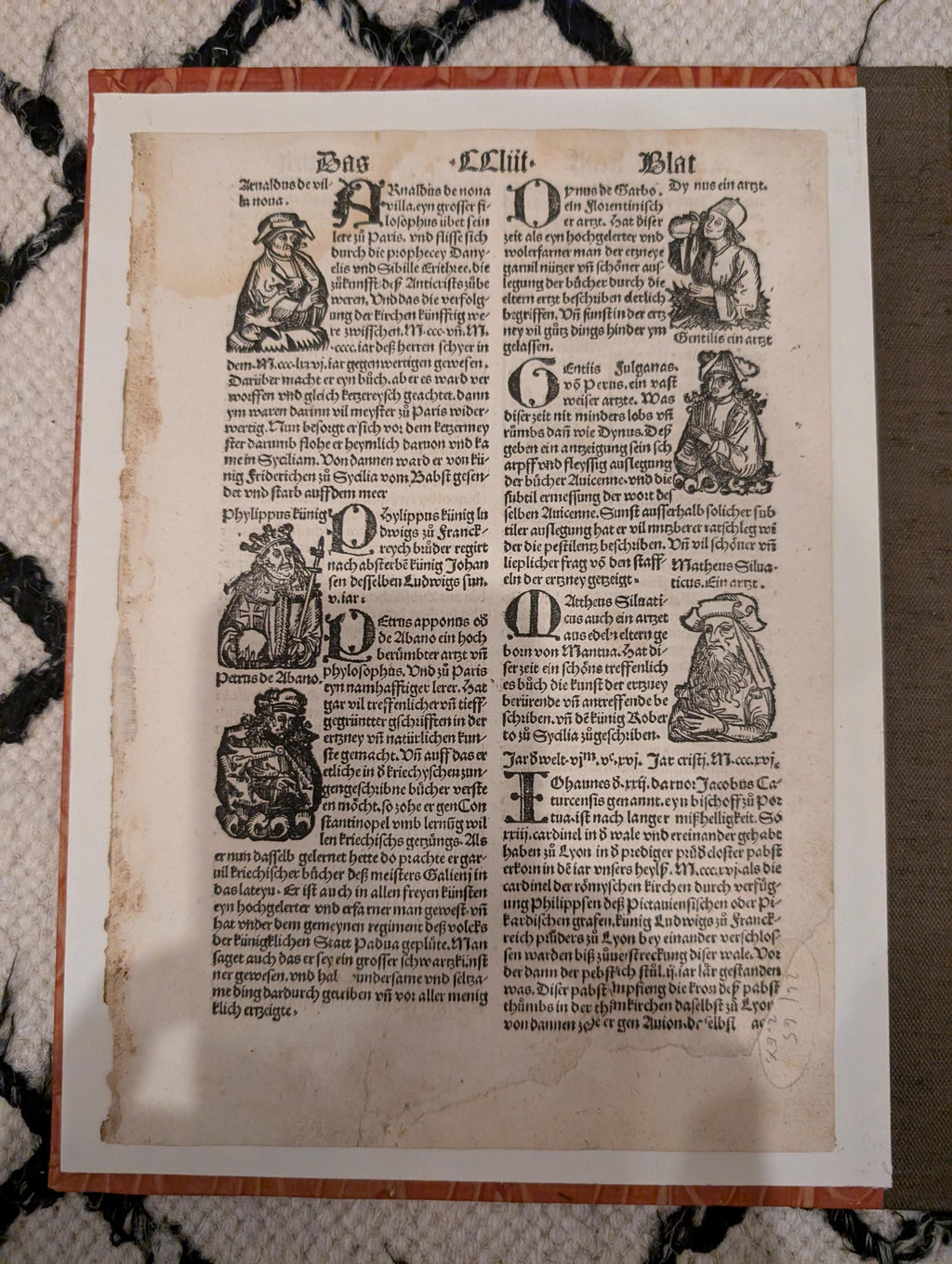 Original 1496 Nuremberg Chronicle Incunable Leaf – Illustrated with Woodcuts