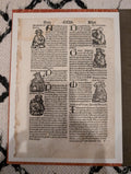 Original 1496 Nuremberg Chronicle Incunable Leaf – Illustrated with Woodcuts