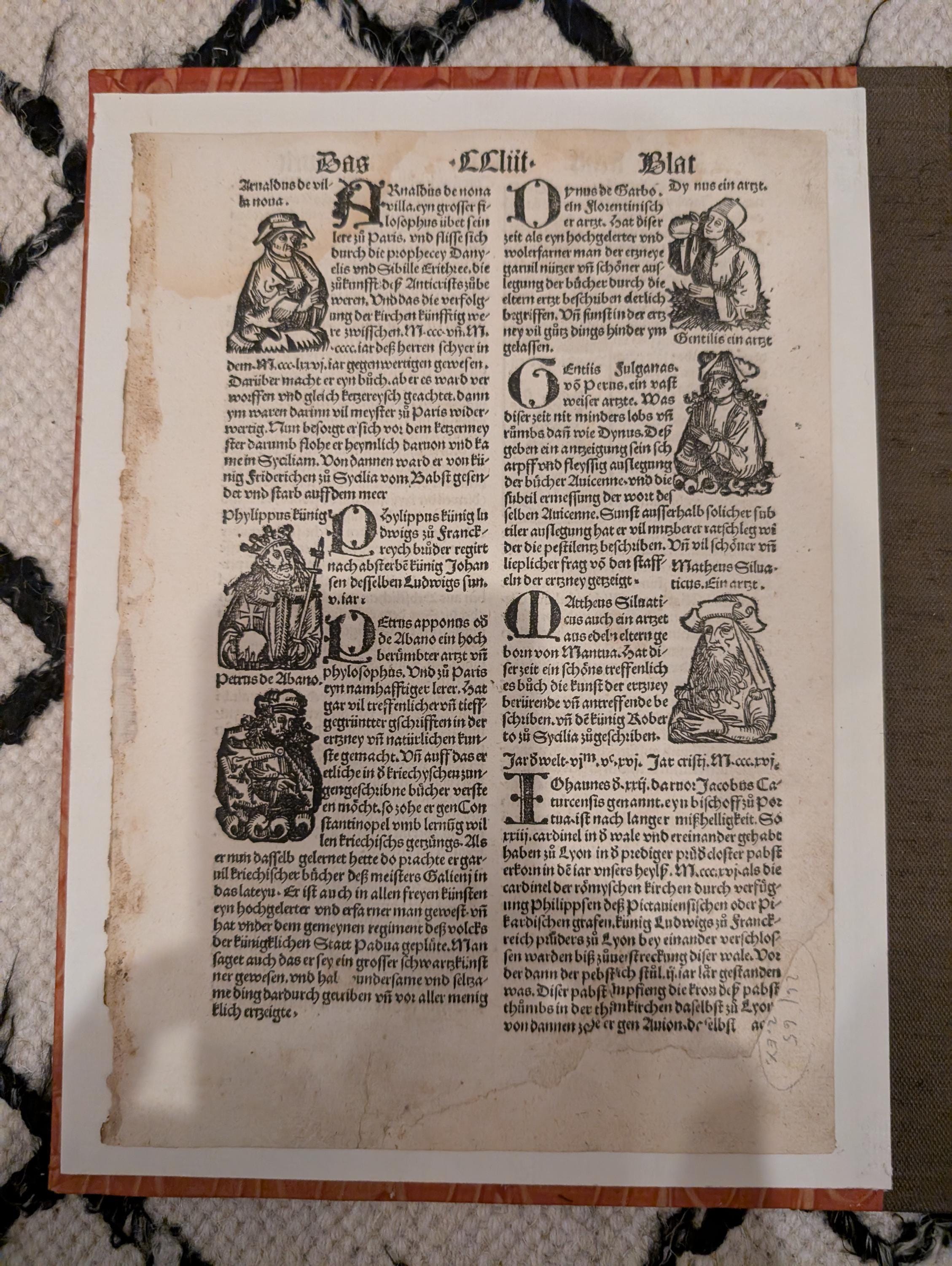 Original 1496 Nuremberg Chronicle Incunable Leaf – Illustrated with Woodcuts