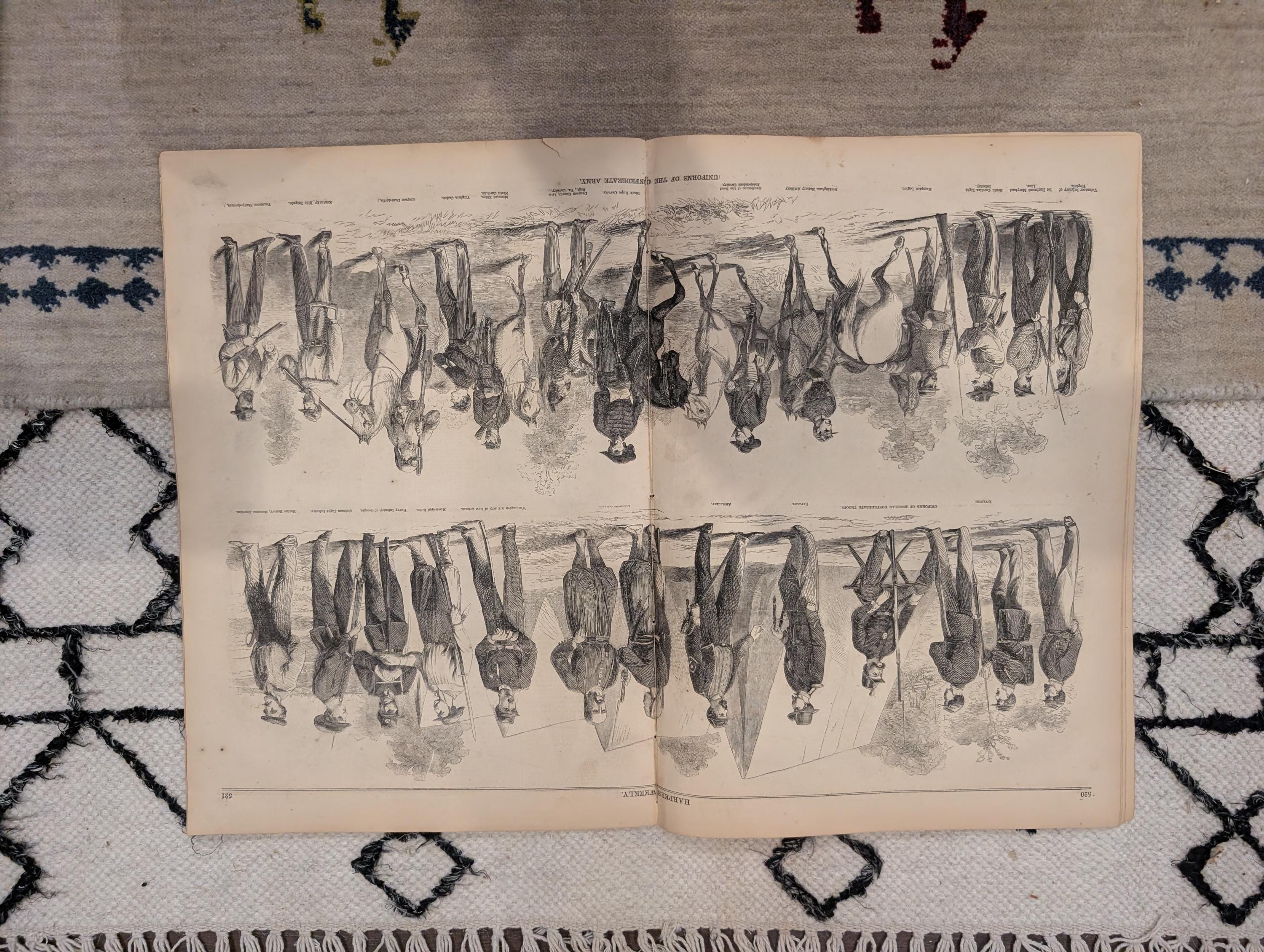 1861 Confederate Uniforms Harper's Weekly August 17 Stampede of Slaves Bull Run