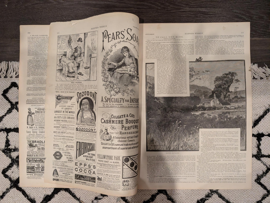 Harper’s Weekly May 21, 1887 – European Steamer Day, Easter Island, Horse Artillery, Atlanta Cruiser, Ads & Illustrations