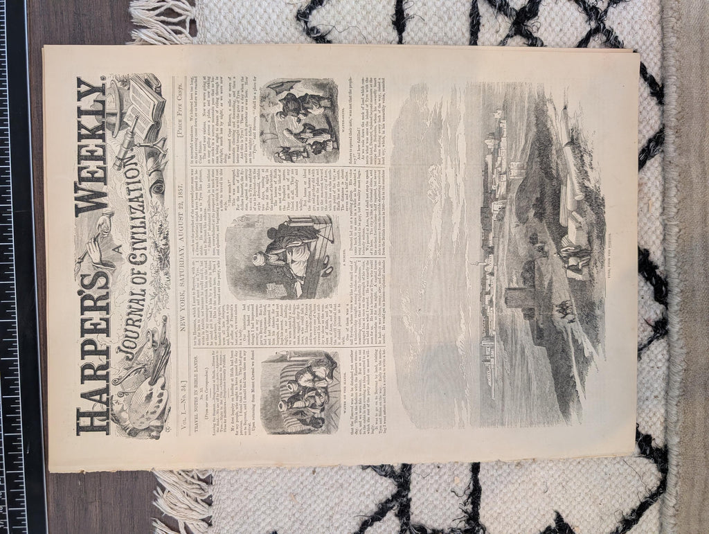 1857 Washington Territory Frontier Harper's Weekly August 22 White Mountains