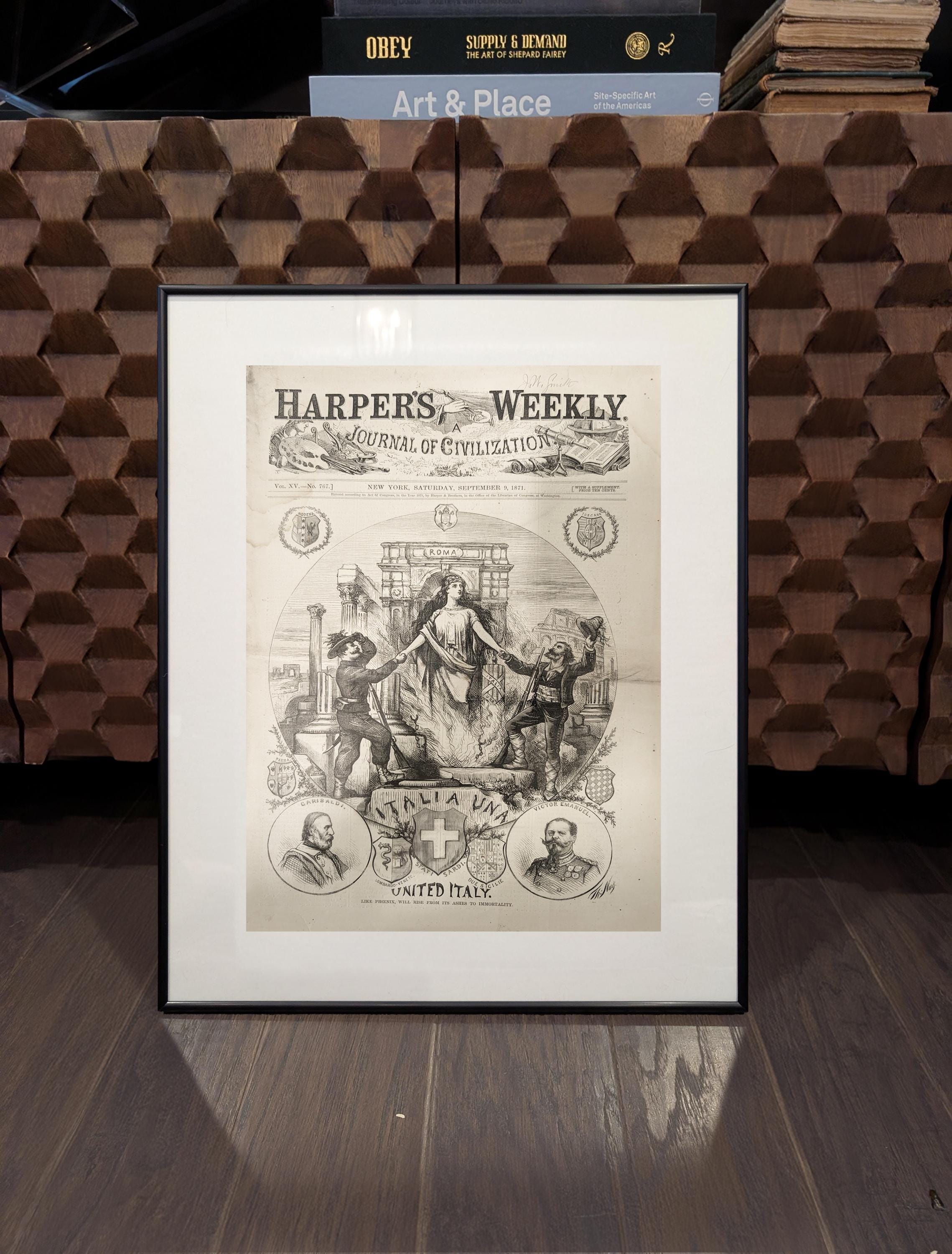 16x20 Archival Frame for Harper’s Weekly (1 Page Display) - Matte Black Metal, Acid-Free Mat, UV-Protected Acrylic (Print Not Included)