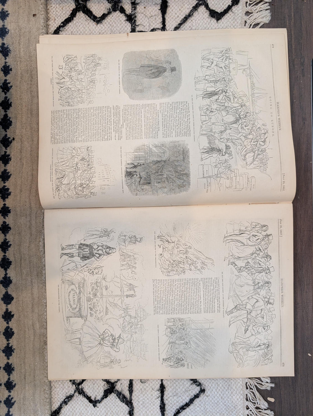 1857 Flying Machines Harper's Weekly July 25 Hot Air Balloons Sydney Australia