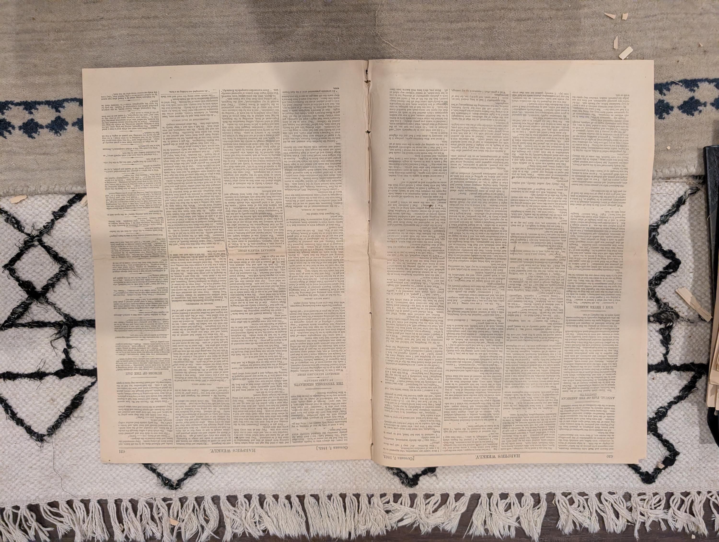 1865 Harper's Weekly — Dead at Andersonville Prison, POW Graves, Naval Festival, Oct 7