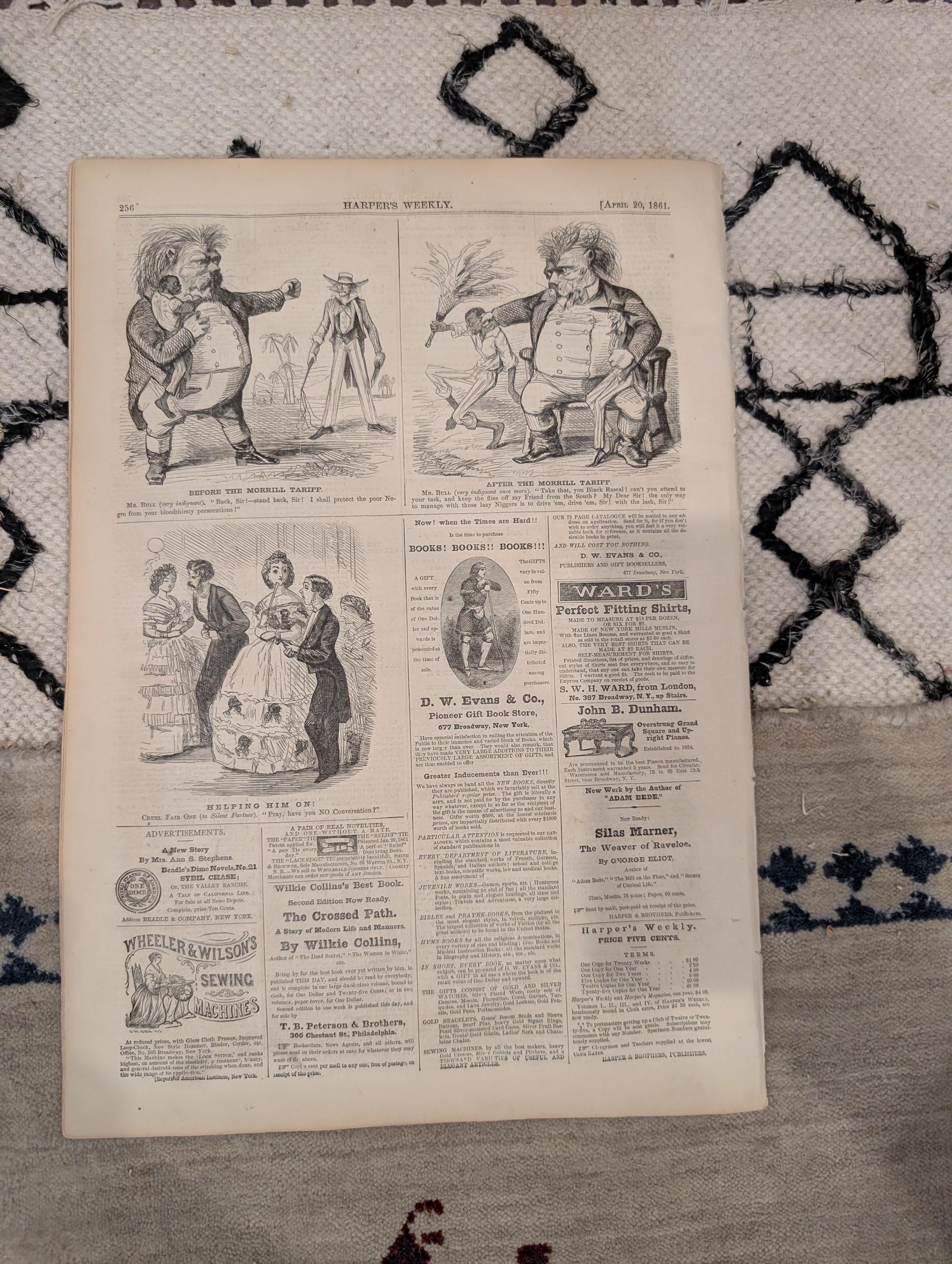 1861 Navy Fleet Fort Pickens Harper's Weekly April 20 Dahlgren Gun Dickens