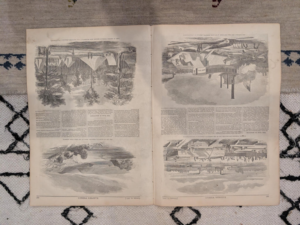 1861 Battle of Lexington Missouri Harper's Weekly Oct 12 Our Generals Centerfold