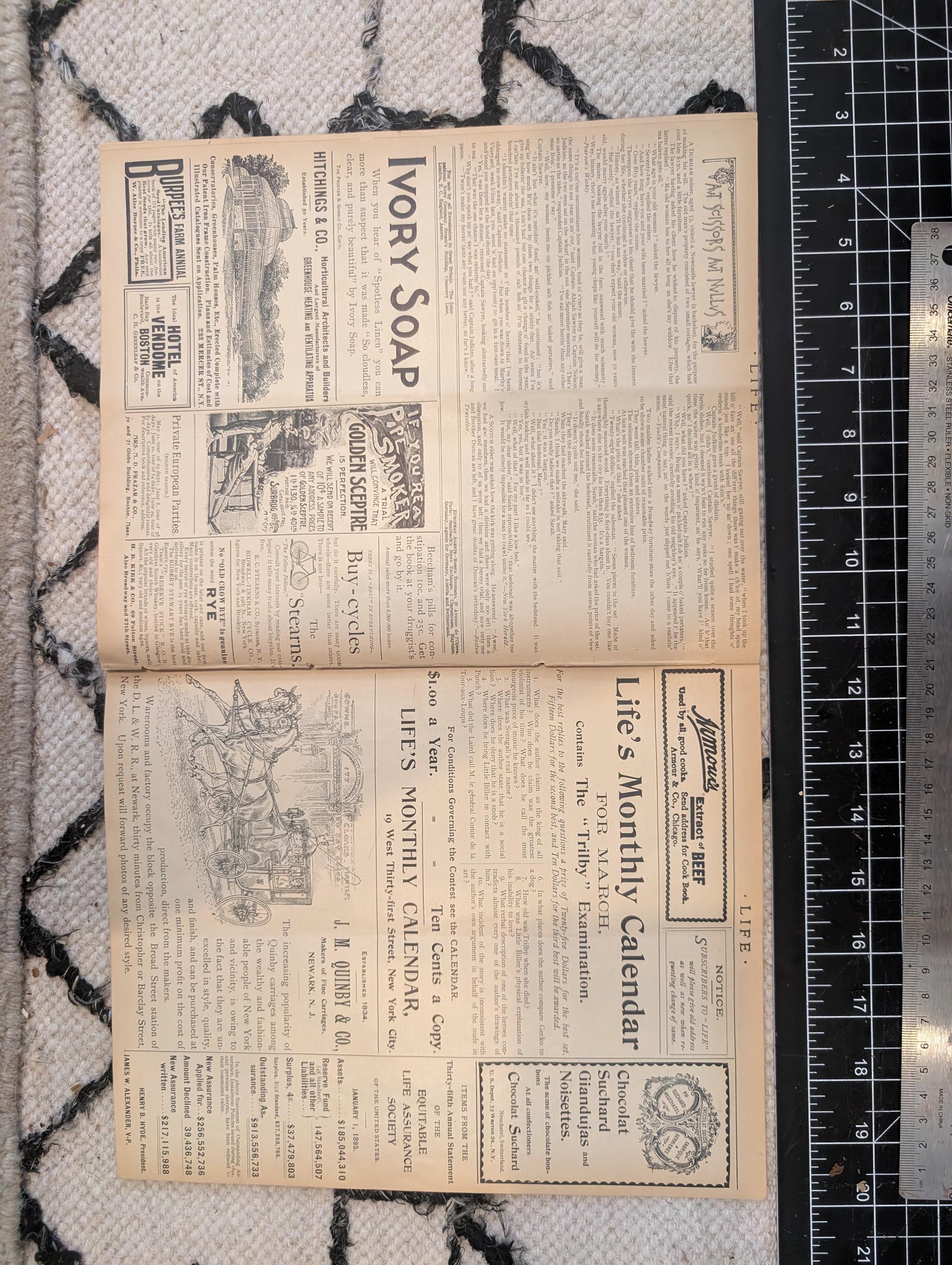 1895 LIFE Magazine — Lillie Langtry, Golf, Bloomers, Tammany Hall — March 21