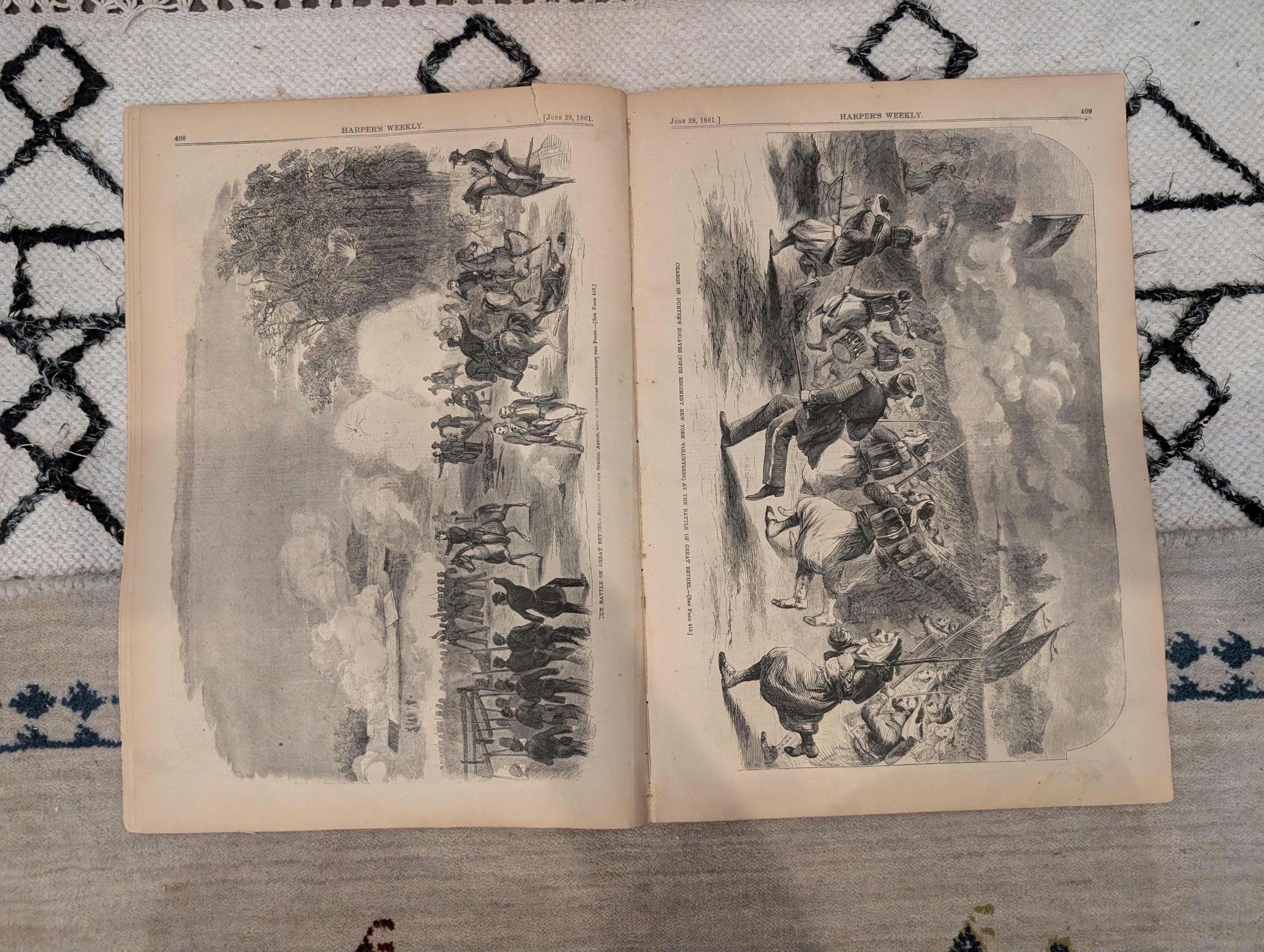 1861 Winslow Homer Havelocks Harper's Weekly June 29 Big Bethel Zouaves