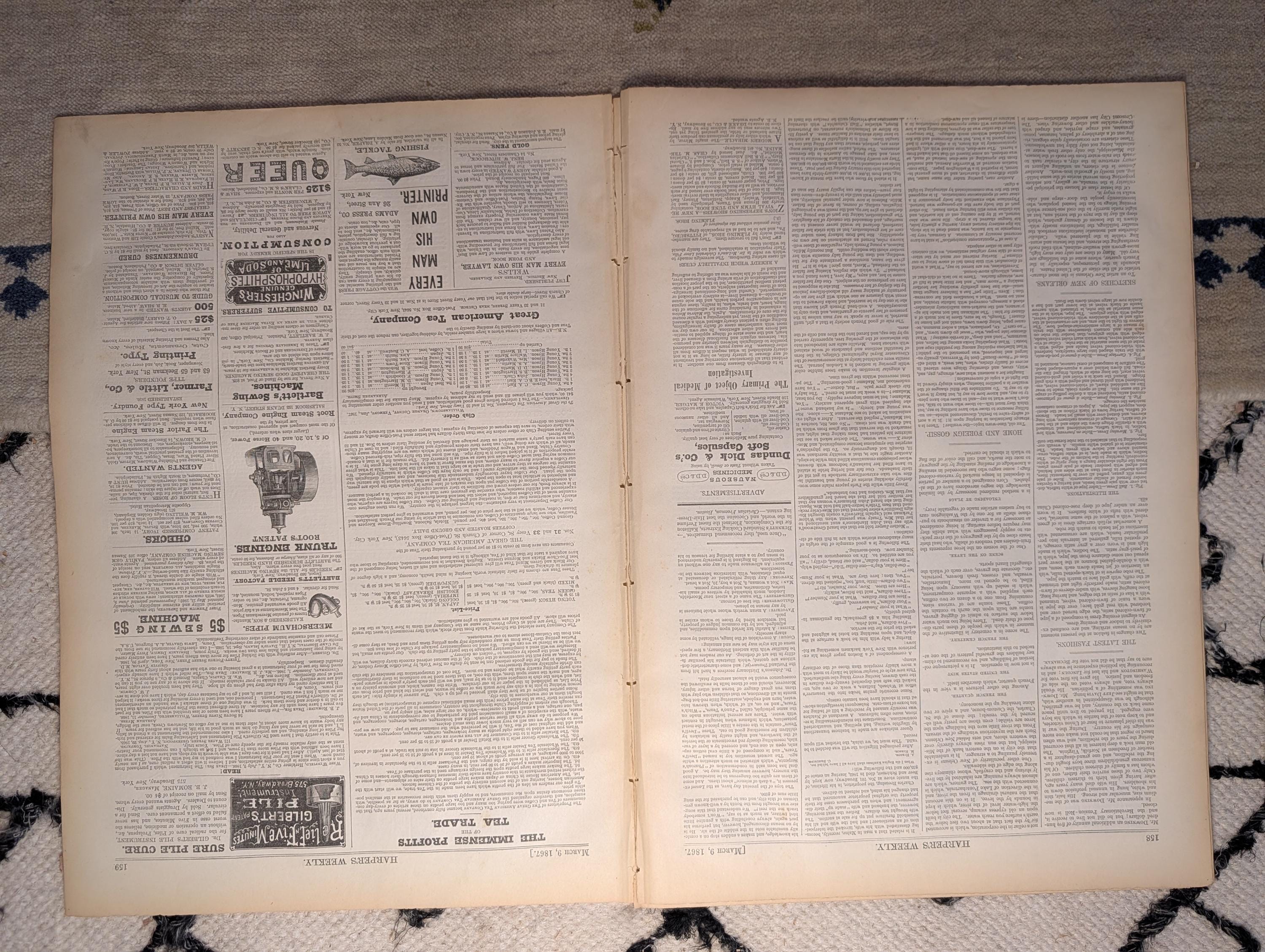 1867 New Orleans "Crescent City" Seven-Scene Double-Page Centerfold — Mar 9