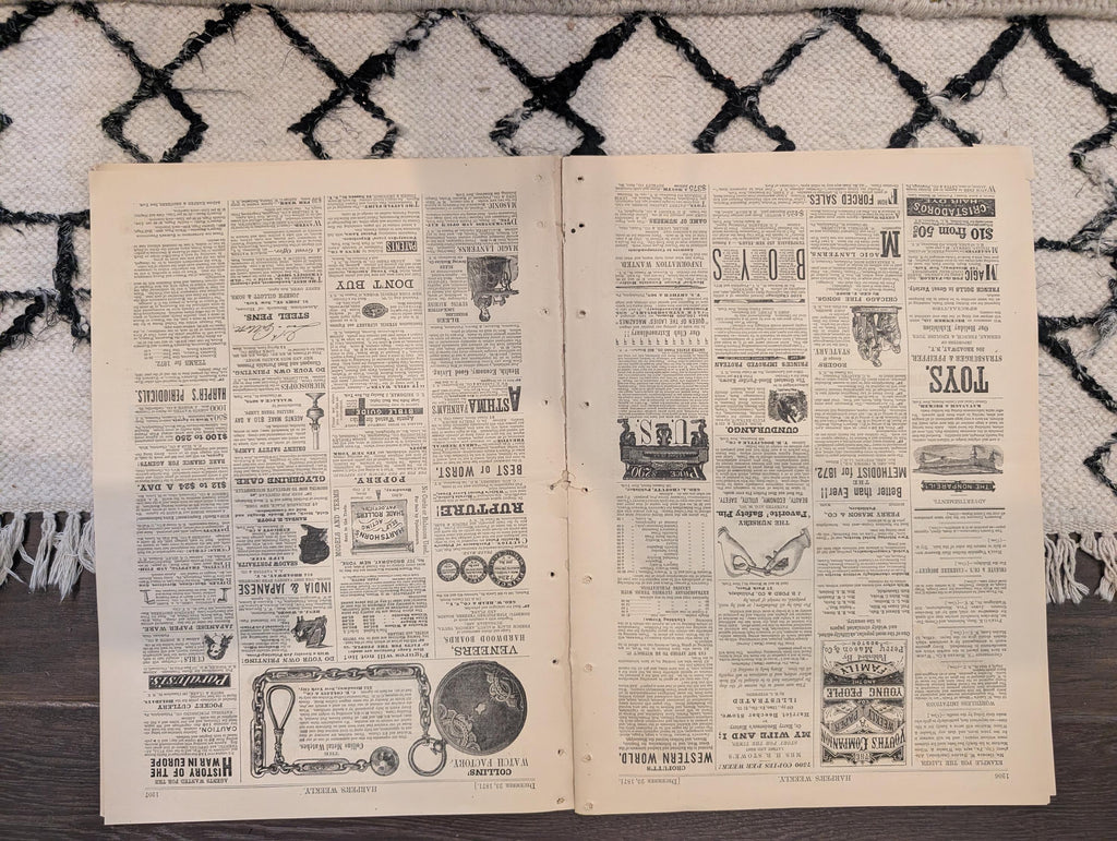 1871 Harper's Weekly — Thomas Nast Tweed, Wagon Train West, "Saved from the Wreck," Dec 23