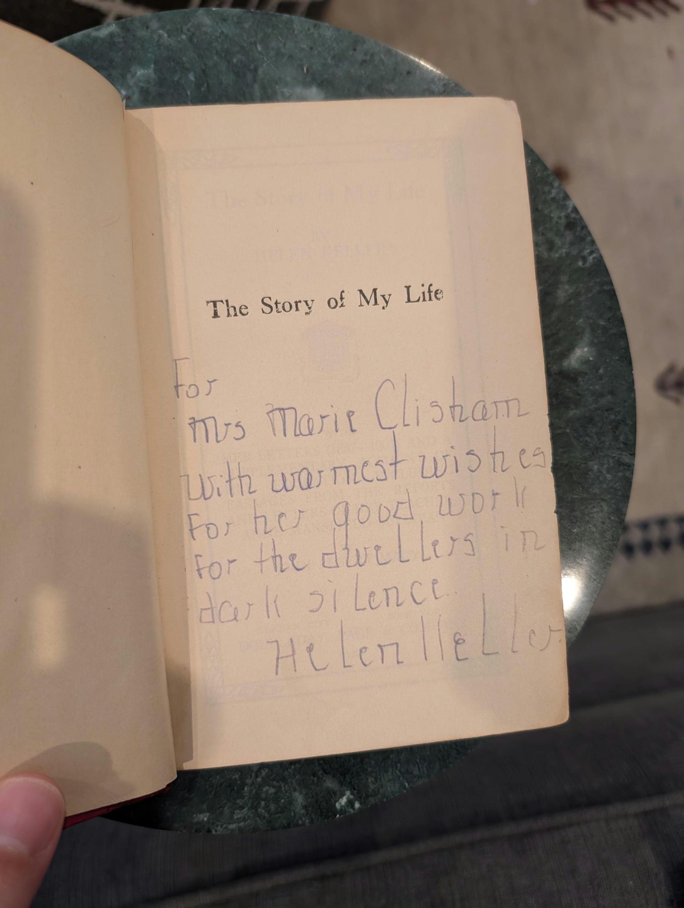 INSCRIBED Helen Keller *Association Copy*, "Story of My Life." 1924