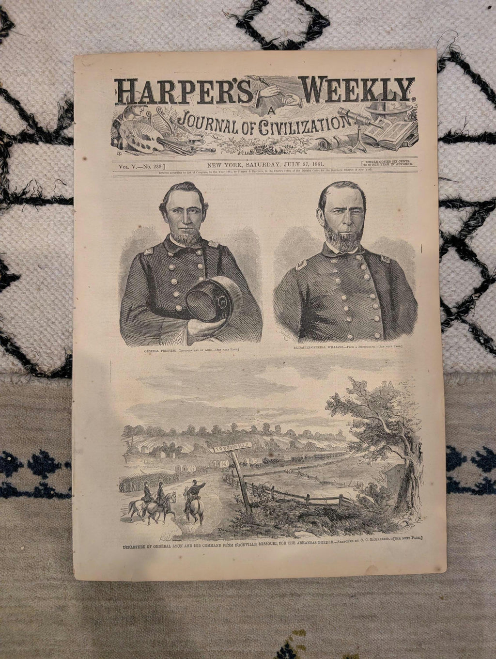 1861 Balloon View of Washington Harper's Weekly July 27 Louisiana Zouaves Lincoln