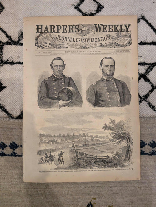 1861 Balloon View of Washington Harper's Weekly July 27 Louisiana Zouaves Lincoln