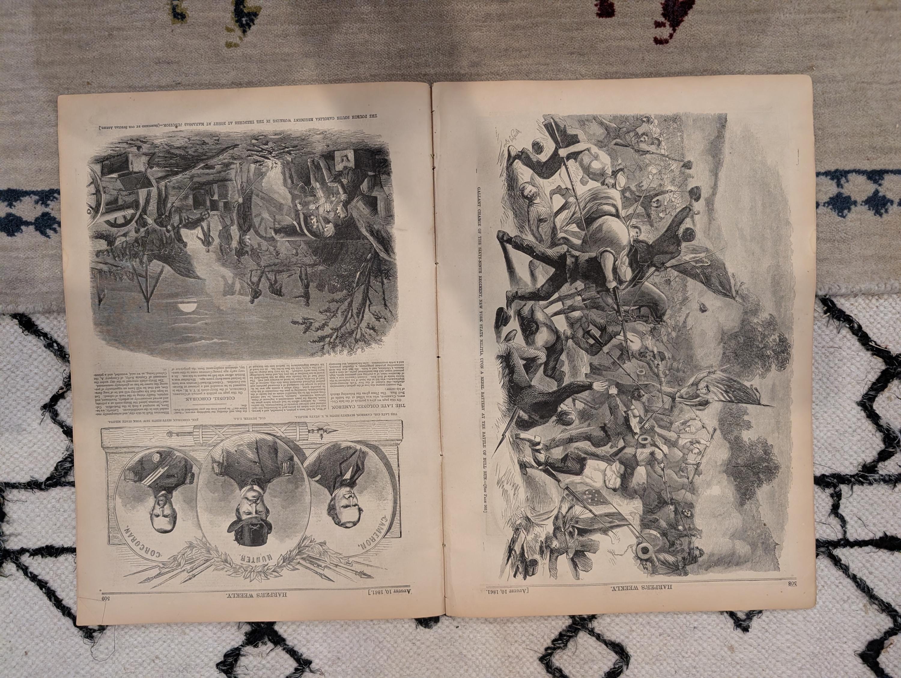 1861 Battle of Bull Run Harper's Weekly August 10 New York 69th Irish Brigade