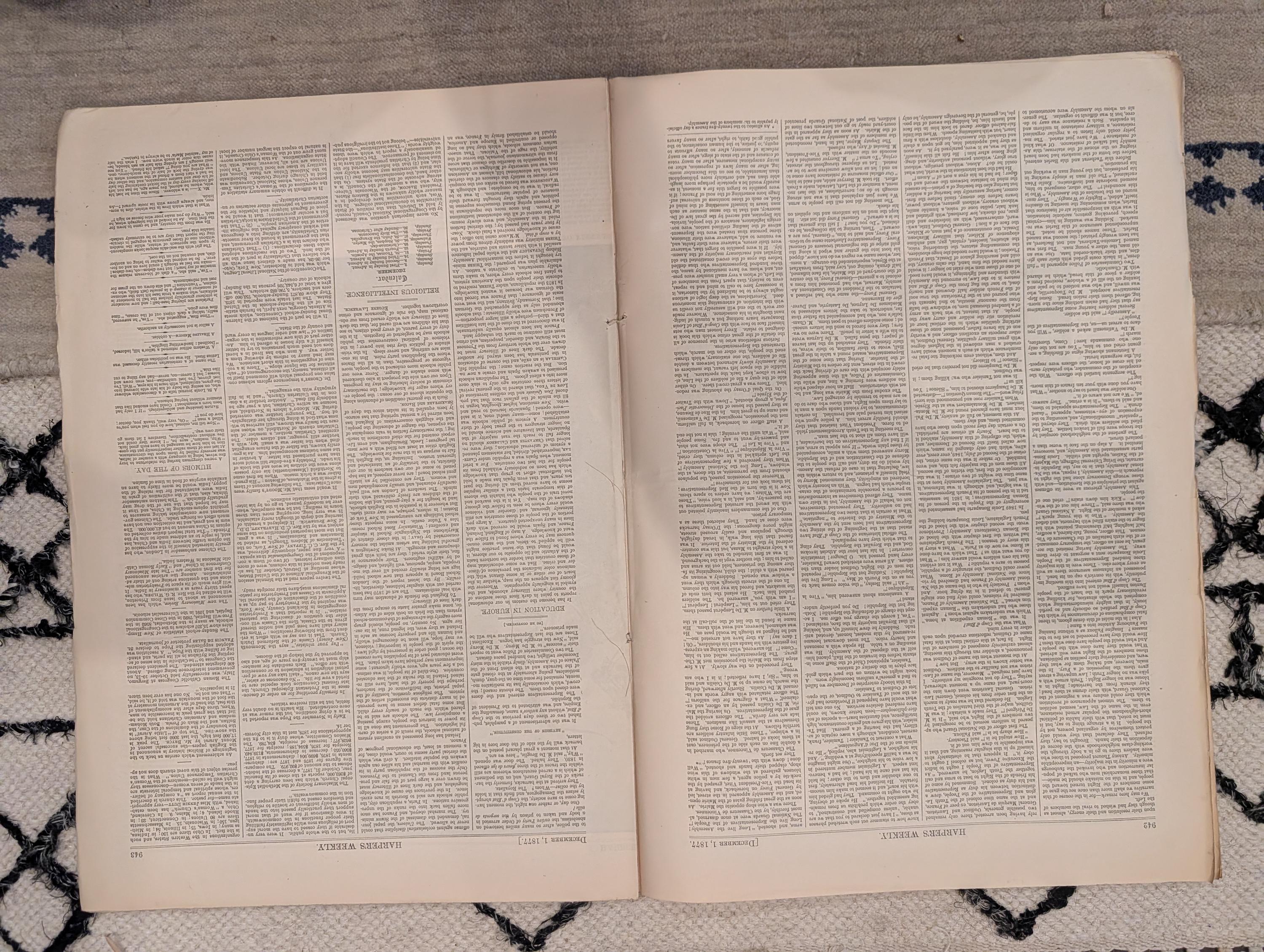 1877 Morton Funeral, Plevna Skirmish Circassians, Nast, Doctors — Dec 1