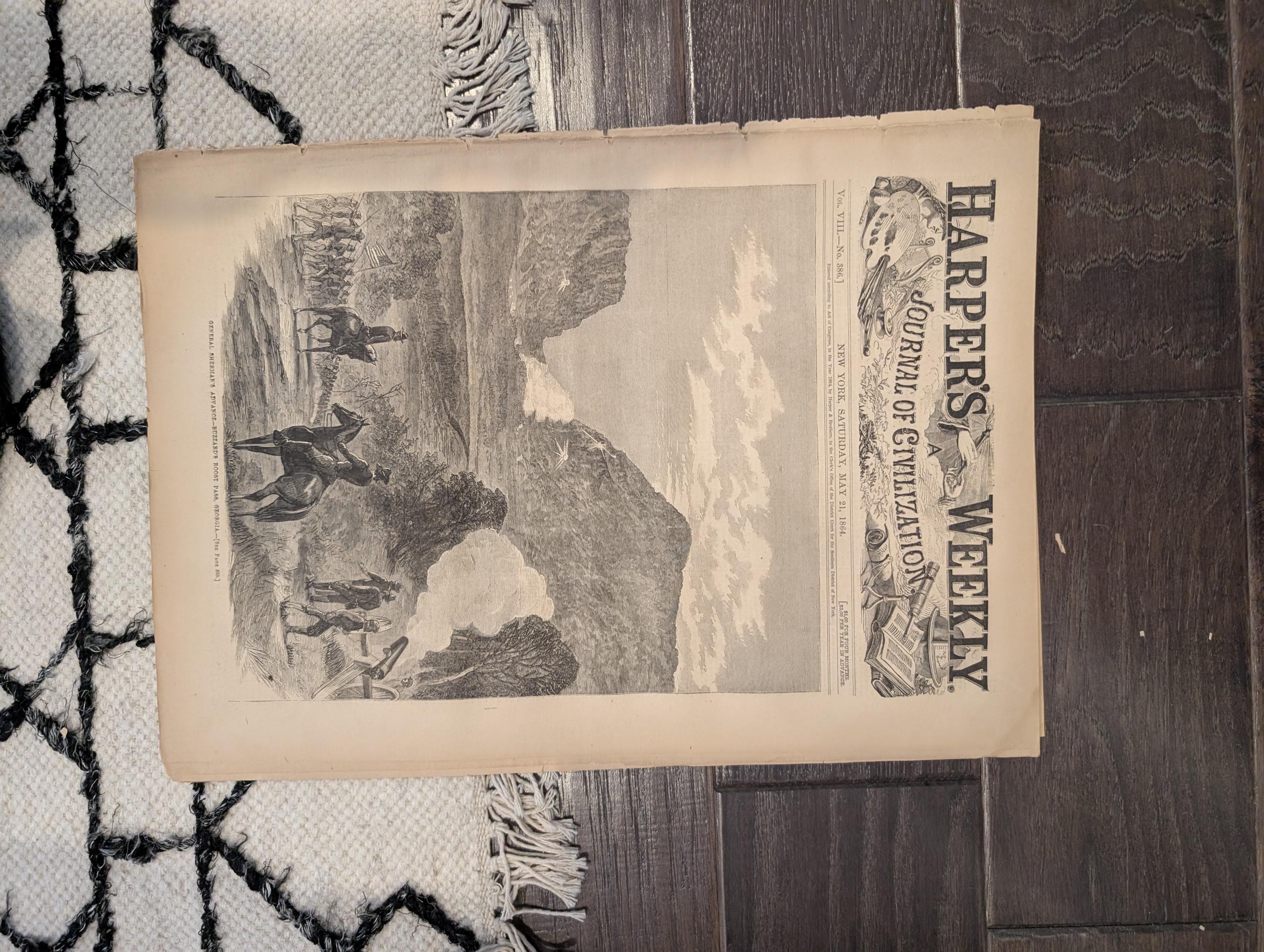 Harper's Weekly 1864 Rebel Atrocities May 21 Sherman Buzzard's Roost