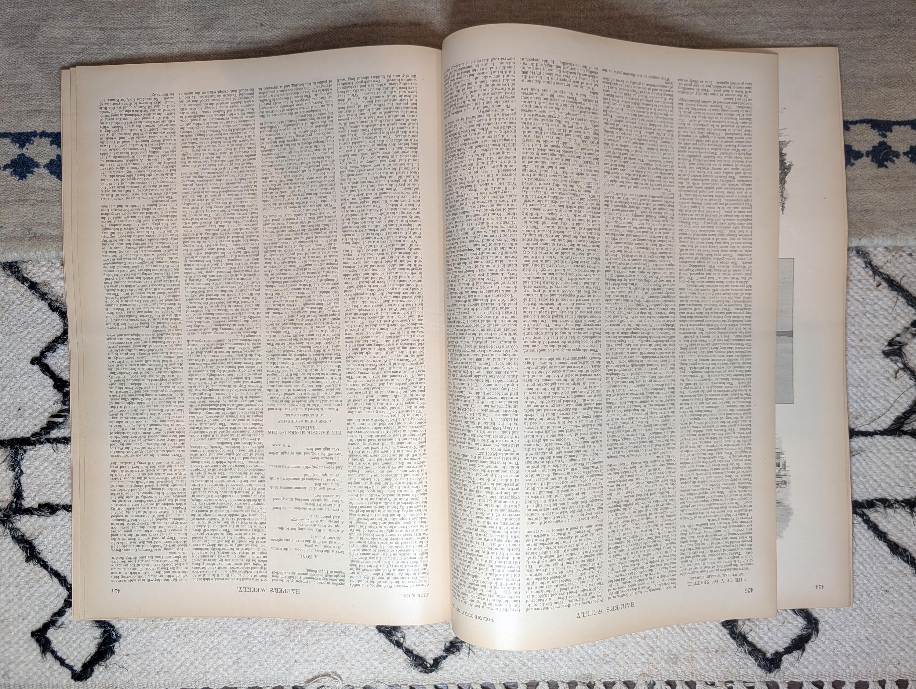 1891 Seattle & Puget Sound Seven-Scene Centerfold, Washington State — Jun 6