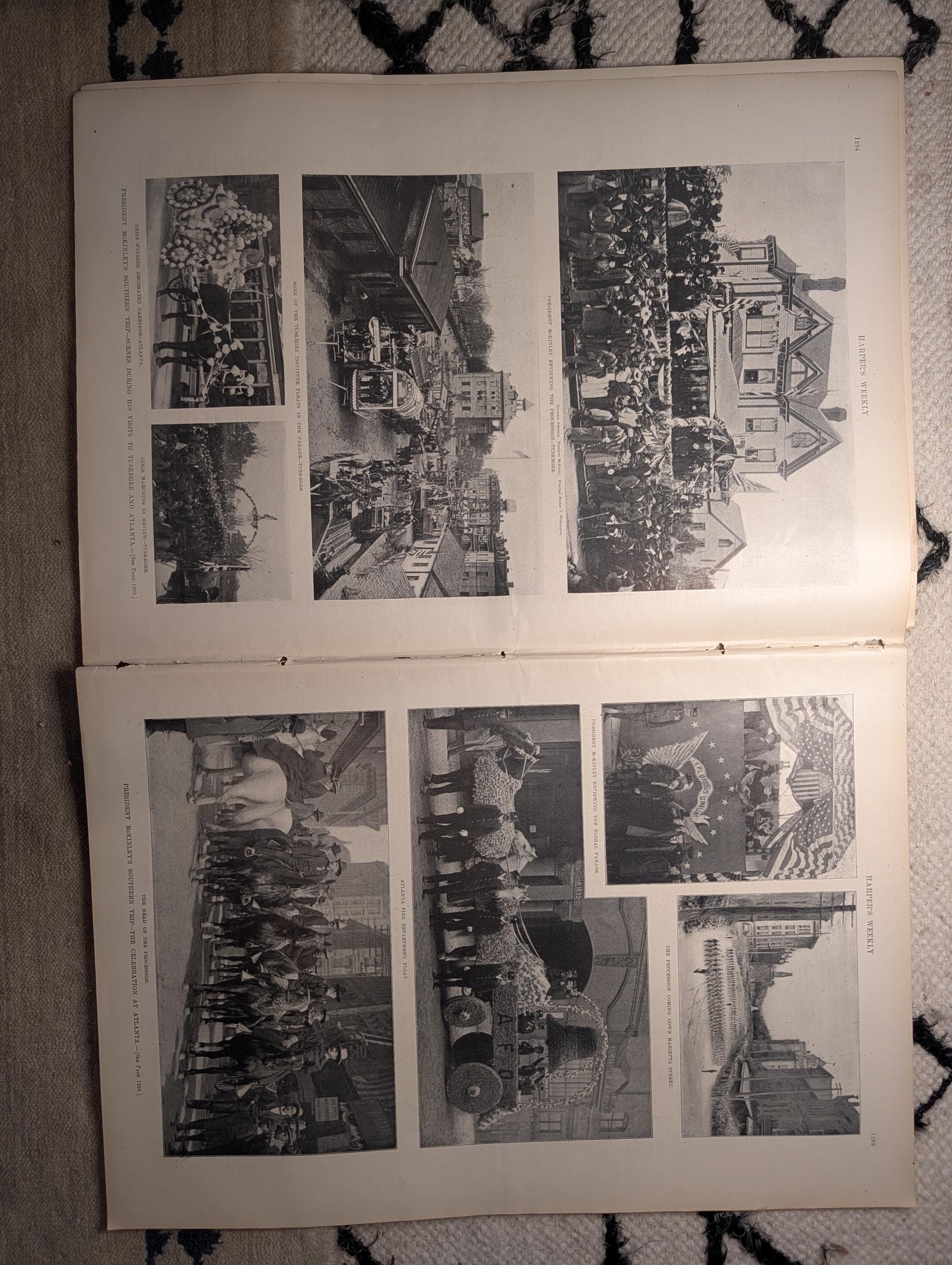 1898 McKinley at Tuskegee & Atlanta, Night at the Opera, Chicago Rail — Dec 31