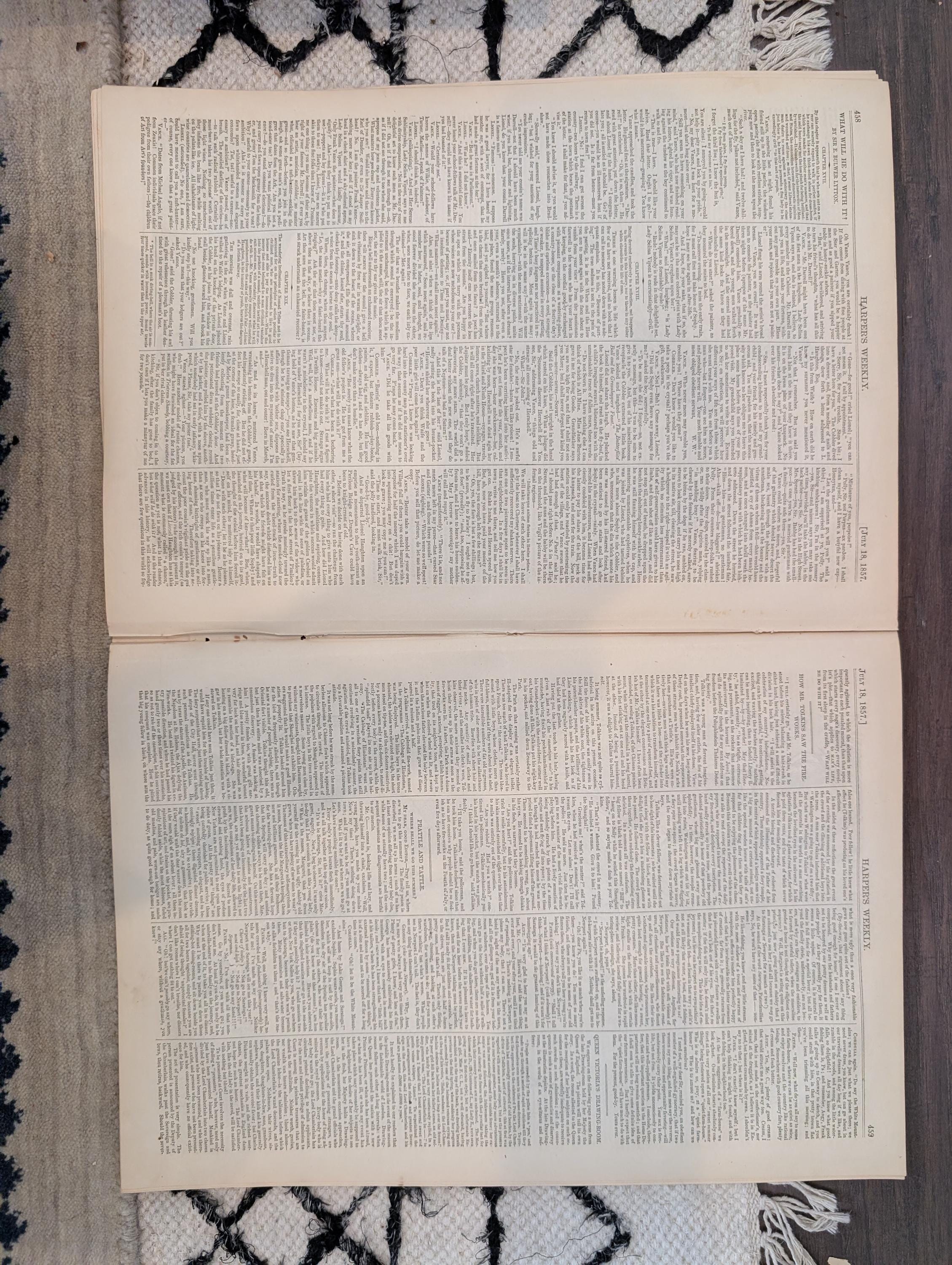 1857 Queen Victoria Harper's Weekly July 18 Hebron Holy Land William Marcy