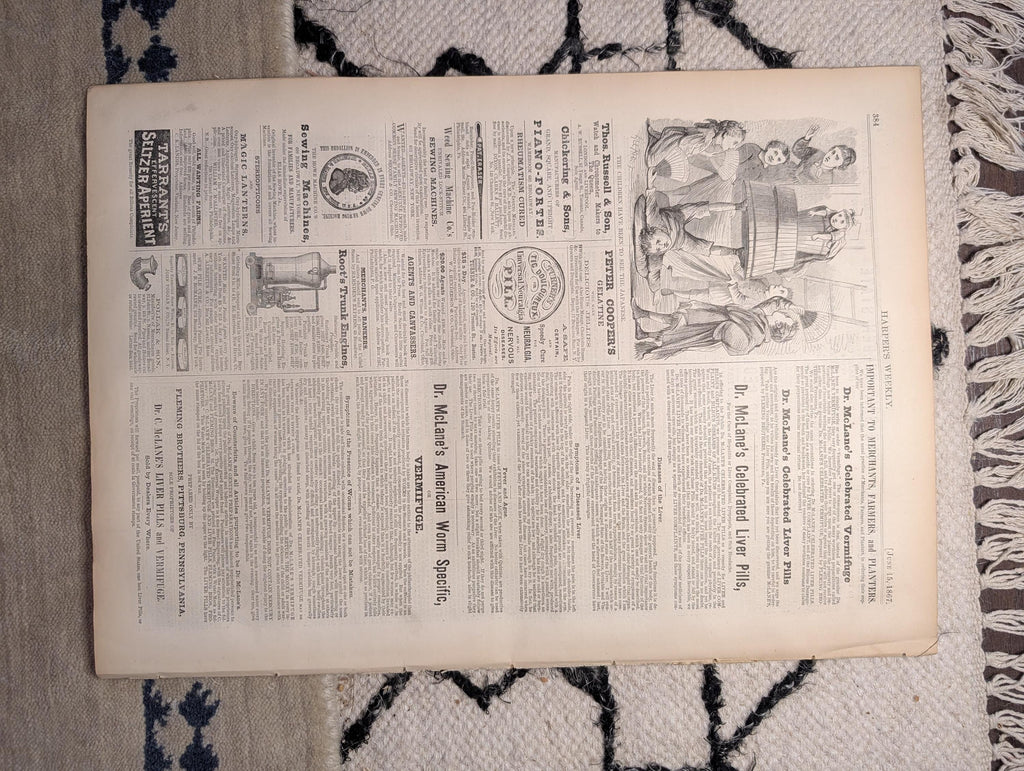 1867 Kansas Pacific Railroad Scenes, Nast "Infanticide," Japanese Acrobat Jun 15