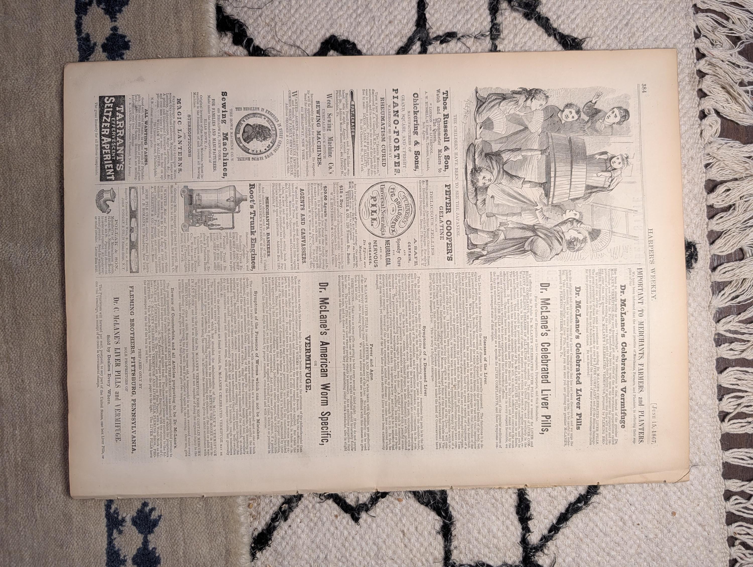1867 Kansas Pacific Railroad Scenes, Nast "Infanticide," Japanese Acrobat Jun 15