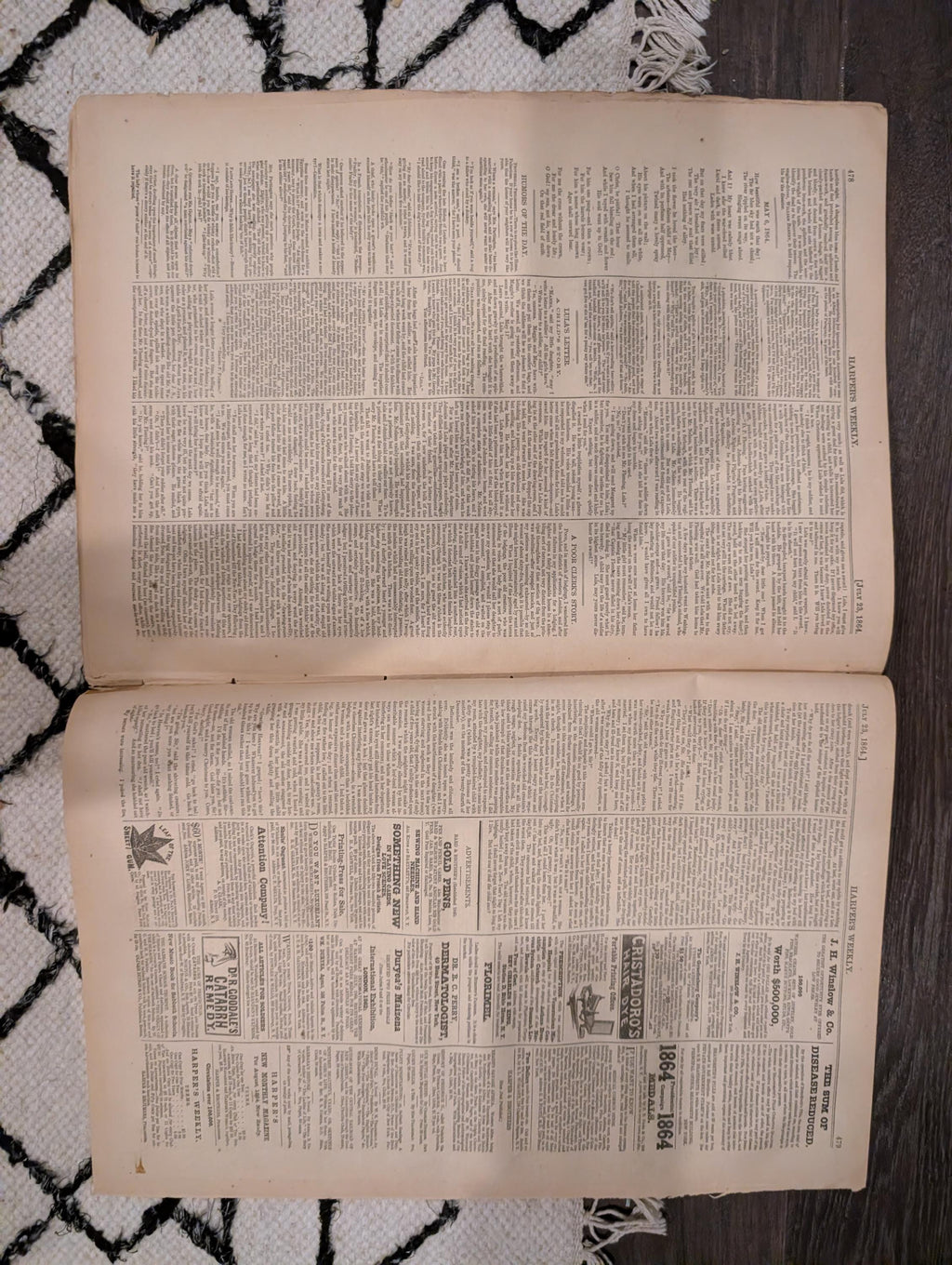 1864 Sinking of the Alabama Harper's Weekly July 23 Petersburg & Sherman