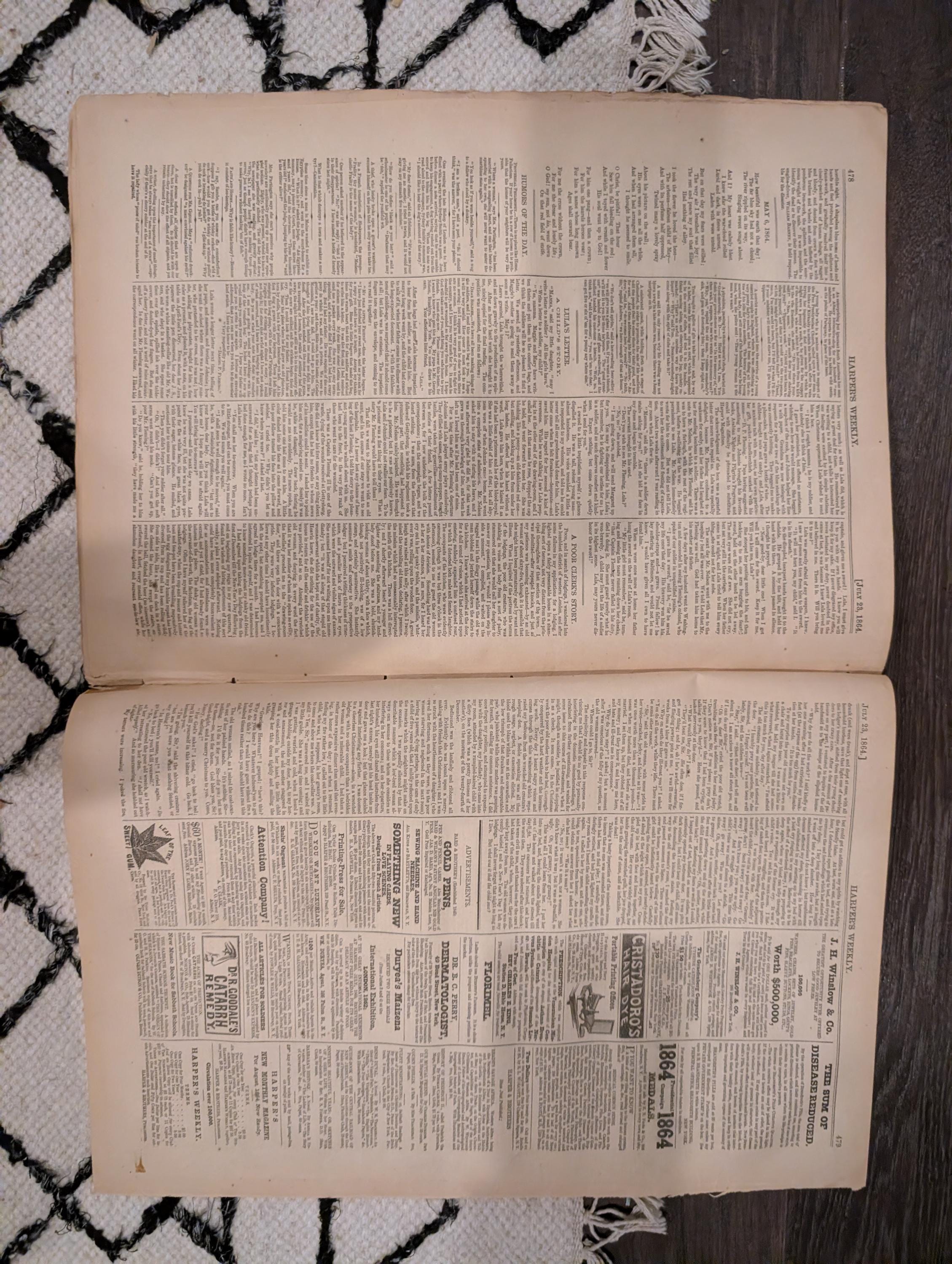 1864 Sinking of the Alabama Harper's Weekly July 23 Petersburg & Sherman