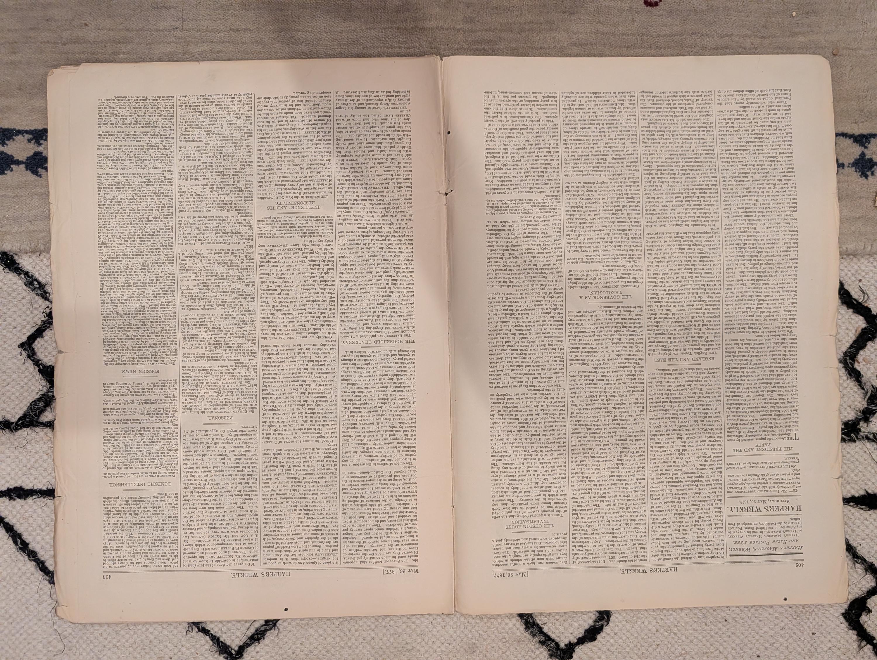 1877 Westminster Dog Show, Nast Czar War, Circular Ironclad, Barnum — May 26
