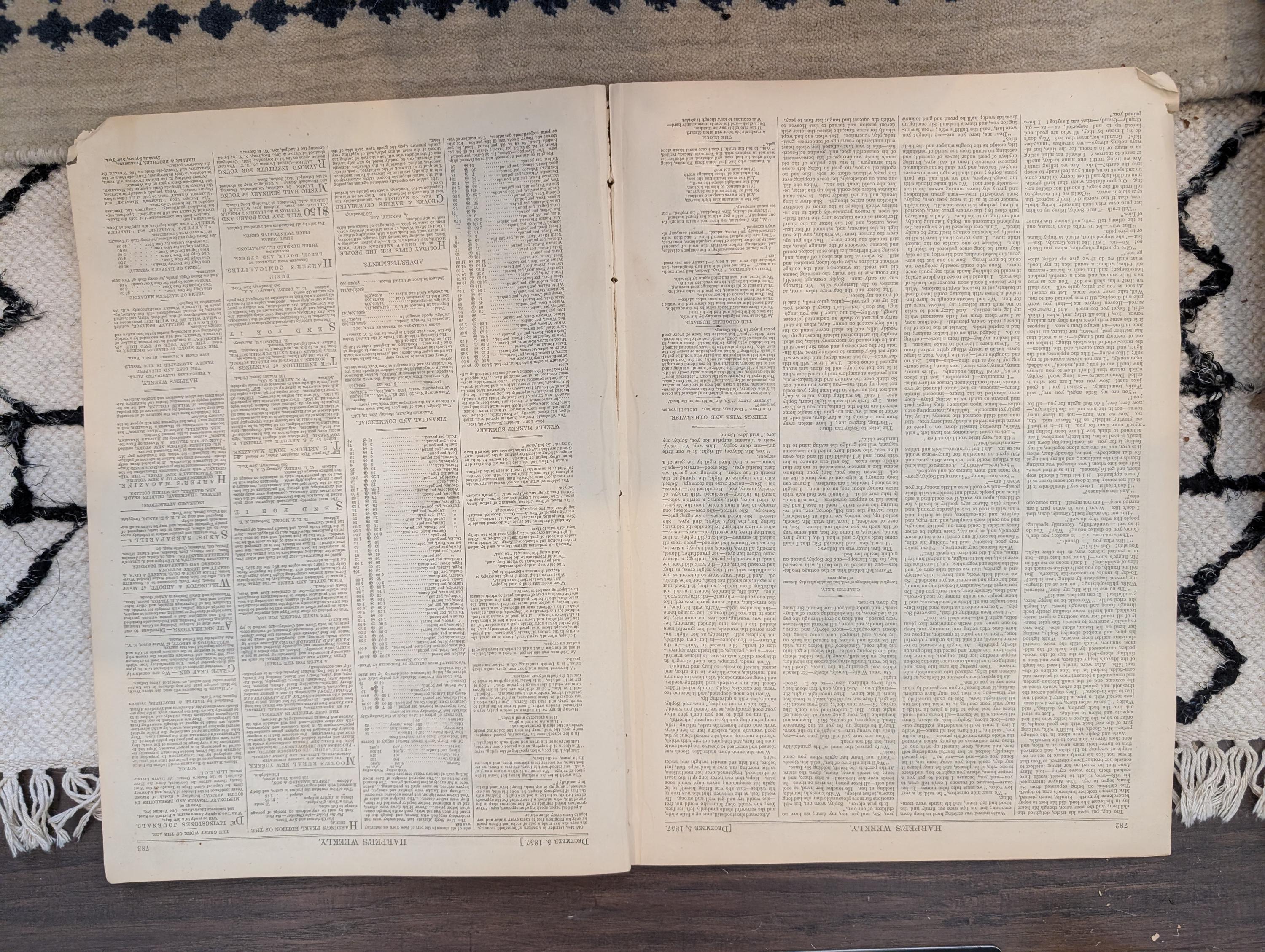 1857 Thanksgiving Dinner Harper's Weekly December 05 Steamer Leviathan