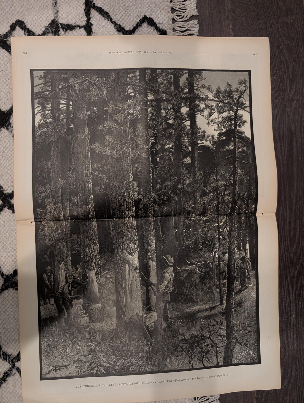 Harper’s Weekly – April 9, 1887 – Yellowstone in Winter, Elk Encounter, Old Faithful, Wild West Satire + NC “New South” Supplement