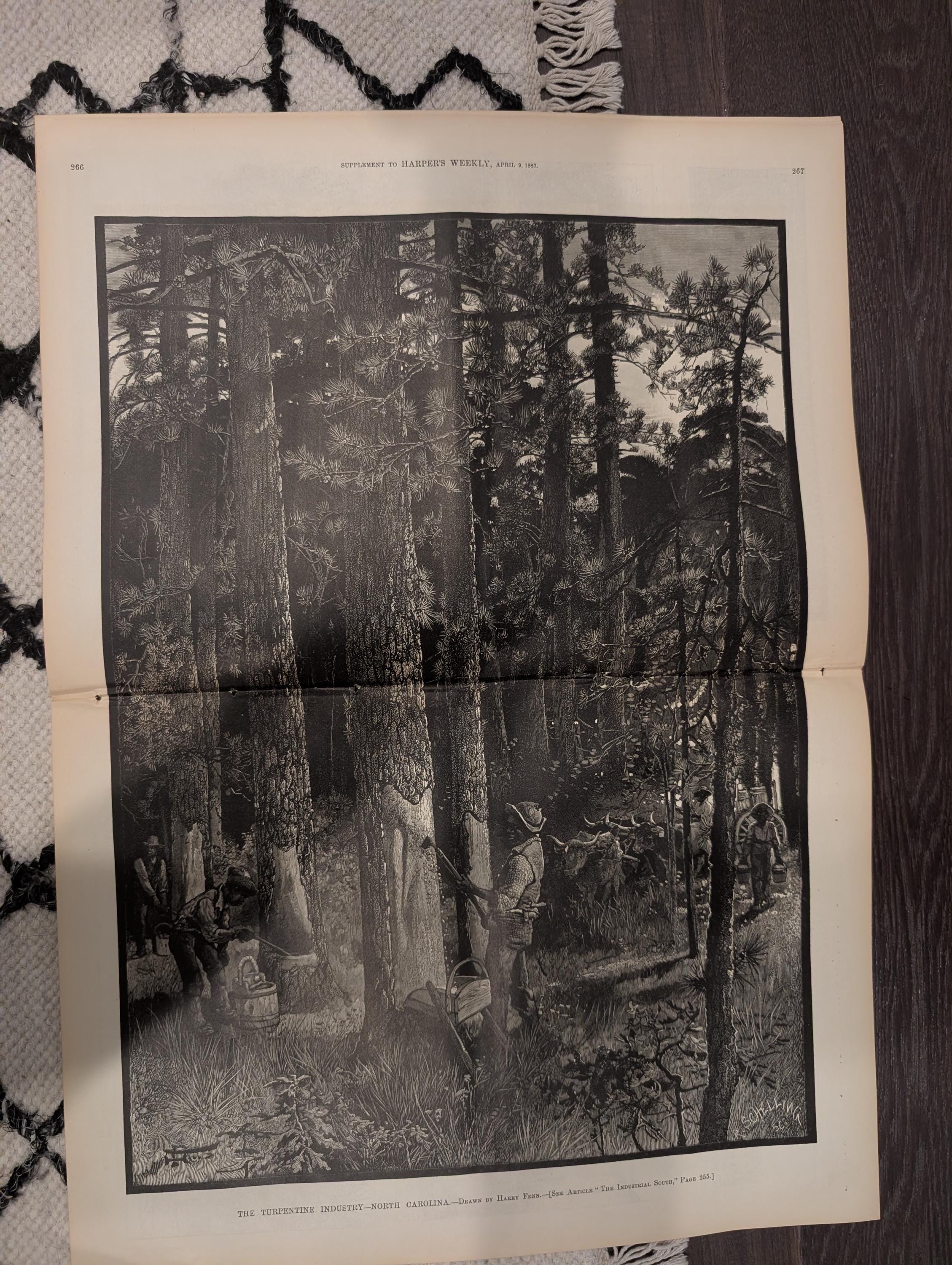 Harper’s Weekly – April 9, 1887 – Yellowstone in Winter, Elk Encounter, Old Faithful, Wild West Satire + NC “New South” Supplement