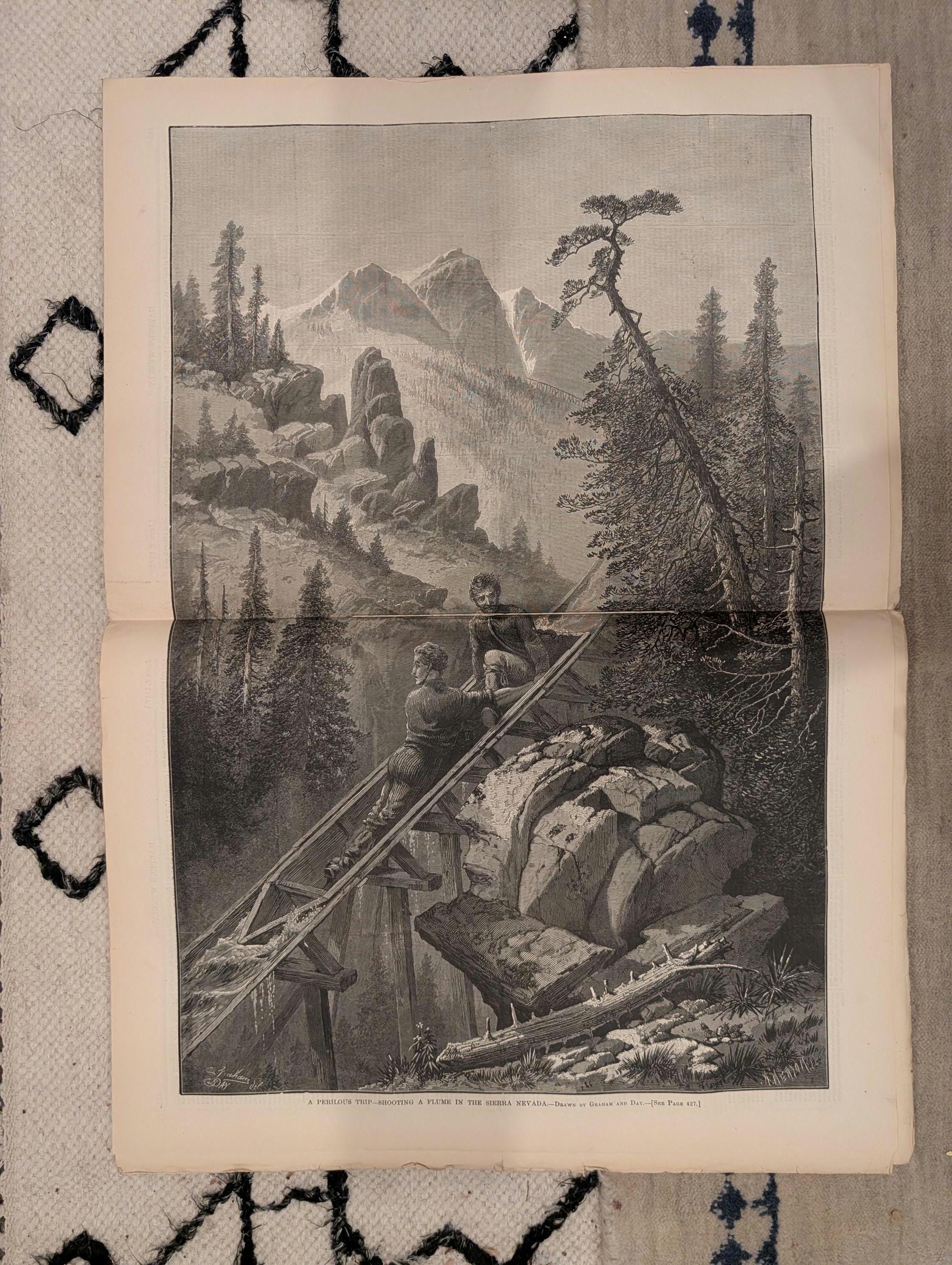 1877 Sierra Nevada Flume Centerfold, New York Bay, Danube — Jun 2