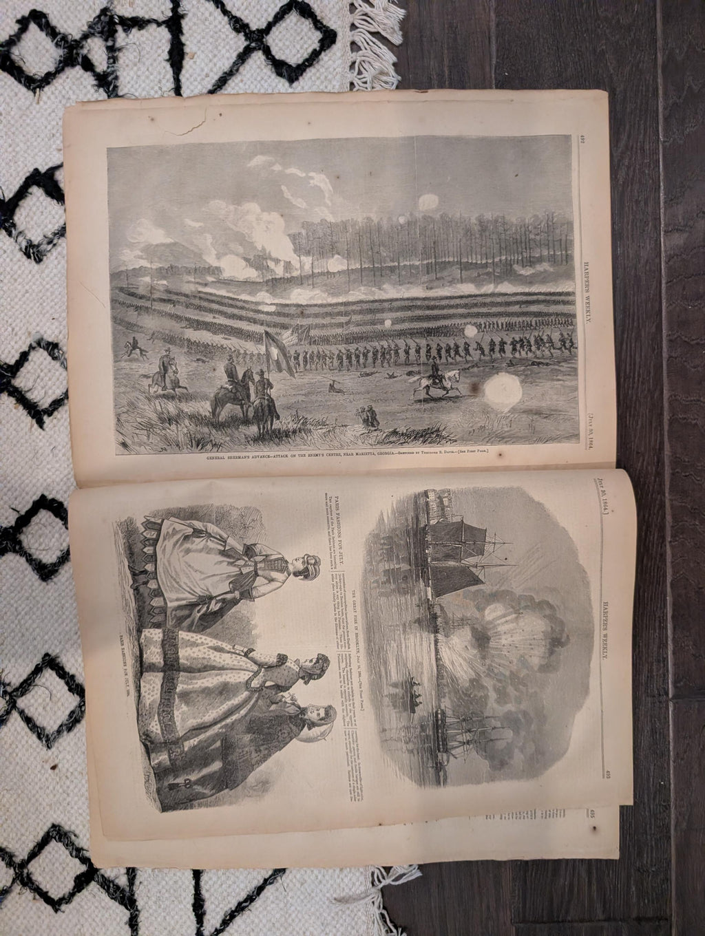 1864 Maryland Rebel Raid Harper's Weekly July 30 Petersburg Trenches