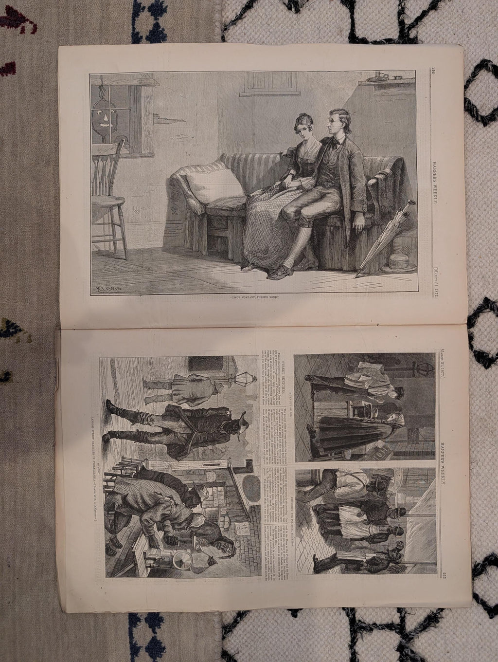 1877 Brooklyn Bridge Tower, Black Philadelphia Sketches, Nast — Mar 31