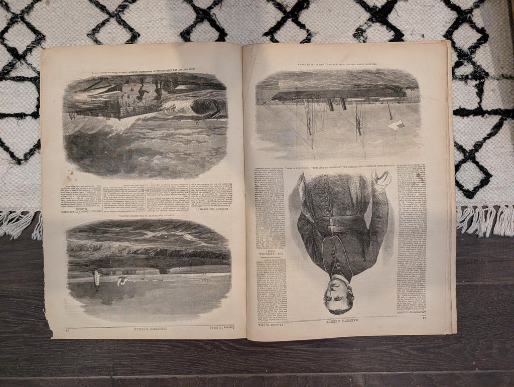 Harper's Weekly 1864 Averill's Raid Jan 16 Army of the Potomac Centerfold