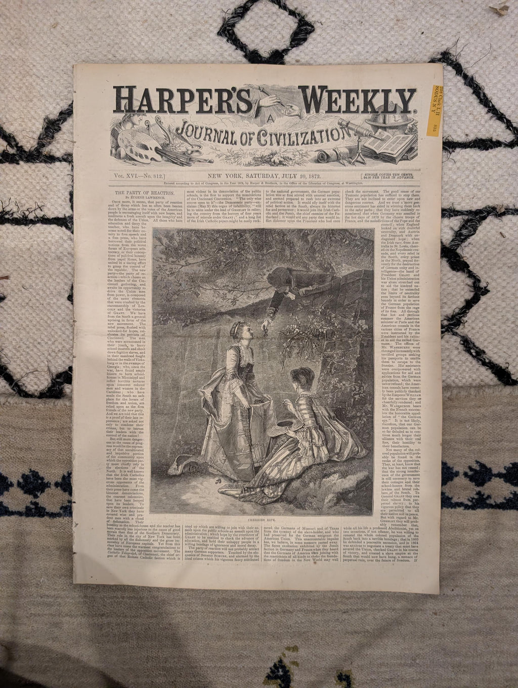 1872 Diamond Fields South Africa Harper's Weekly July 20 Thomas Nast