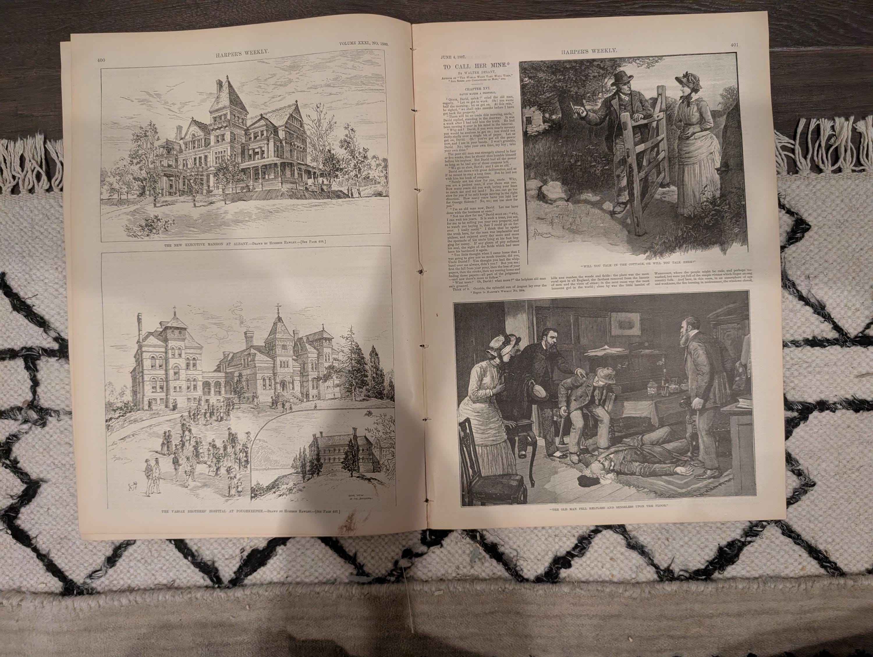 Harper’s Weekly – June 4, 1887 – Trade Dollars at the Treasury, Western Paymaster Escort Centerfold, Vassar Brothers Hospital & More