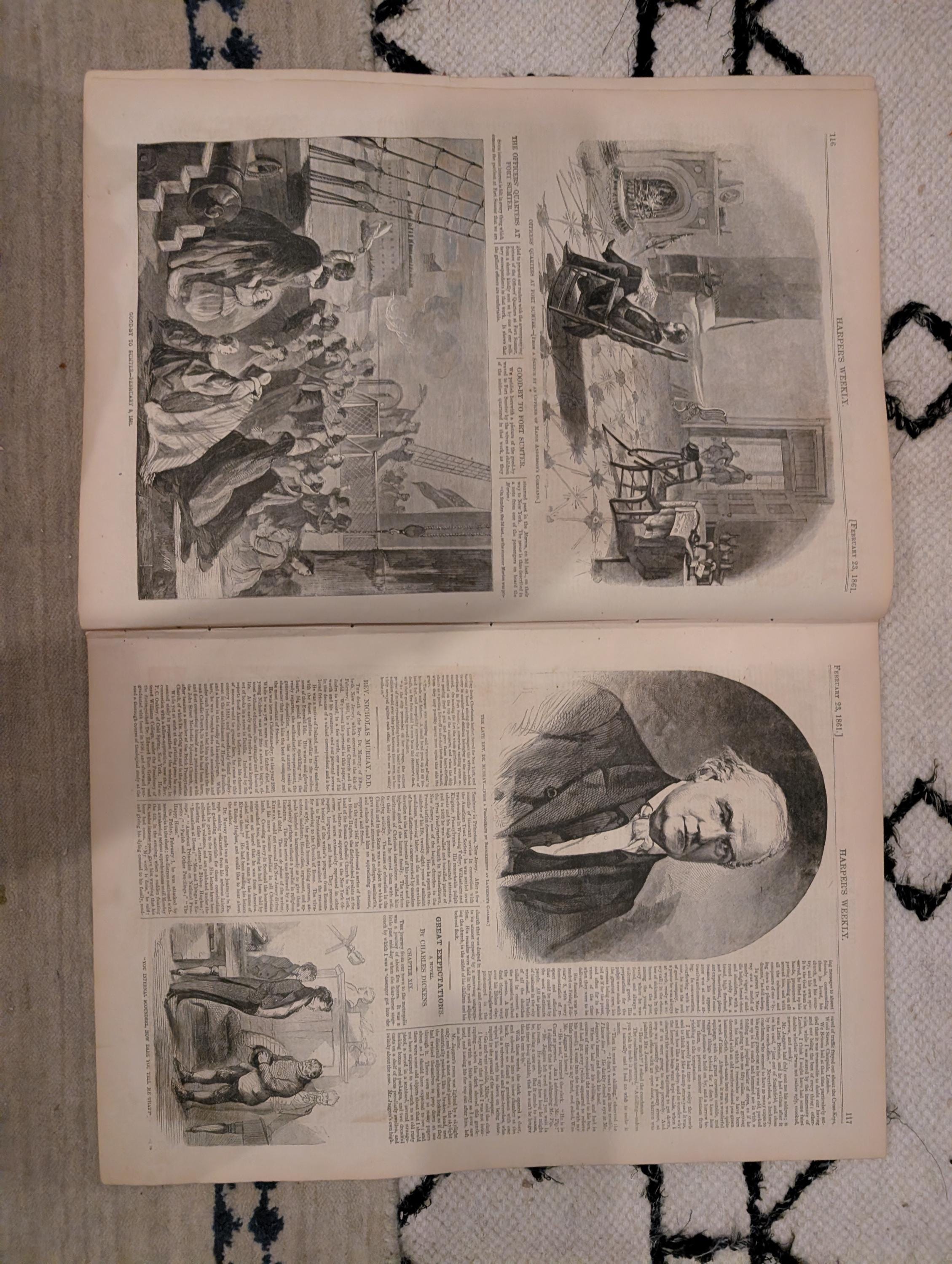 1861 Lincoln Speeches Map of North & South Harper's Weekly Feb 23 Davis Stephens