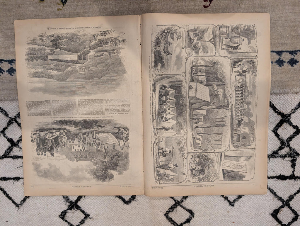 1861 Harper's Ferry Evacuation Harper's Weekly July 06 Mississippi River Map