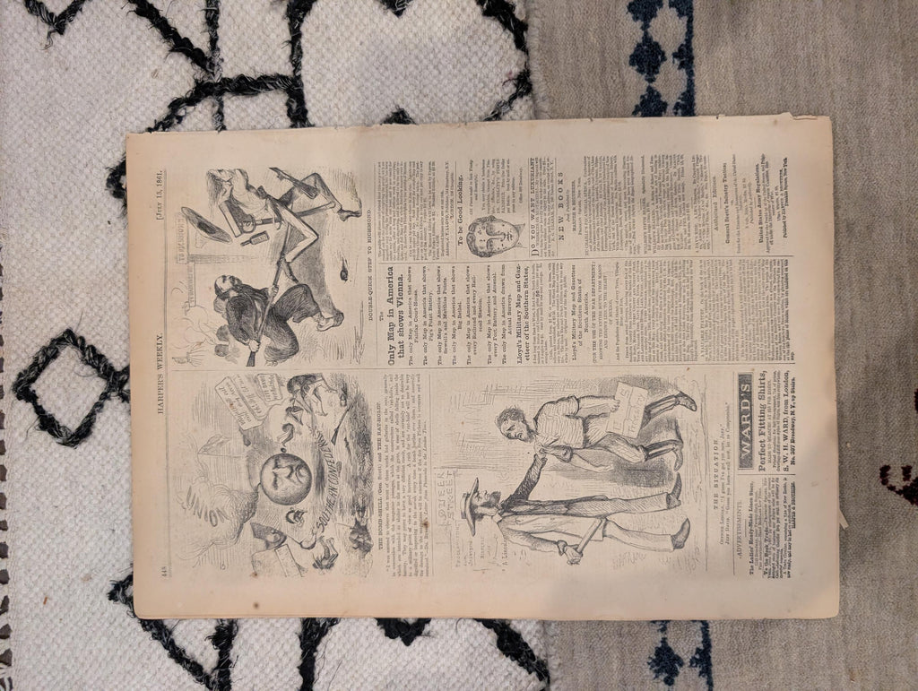 1861 Slave Auction Winslow Homer Harper's Weekly July 13 Lincoln Cabinet