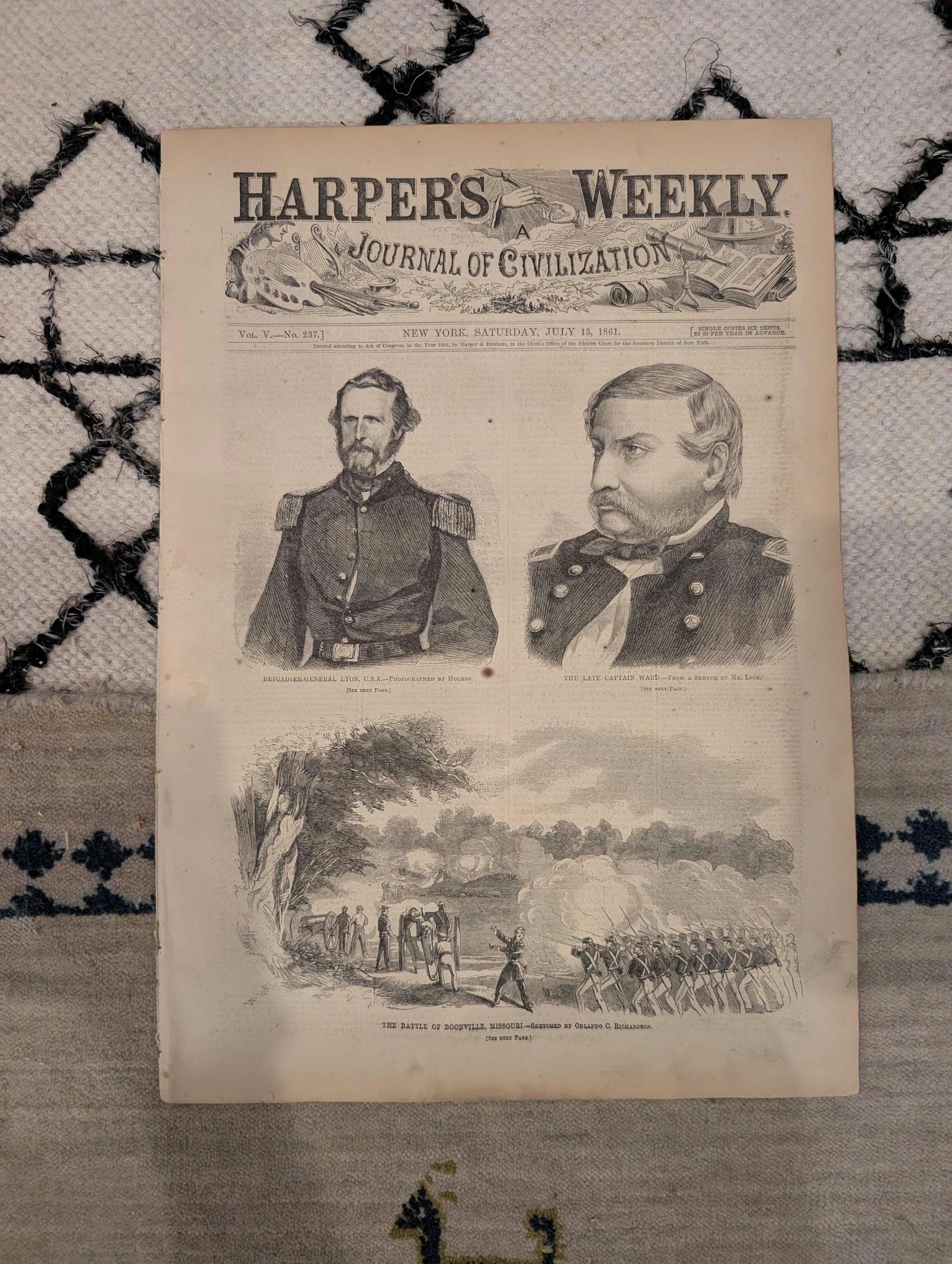 1861 Slave Auction Winslow Homer Harper's Weekly July 13 Lincoln Cabinet