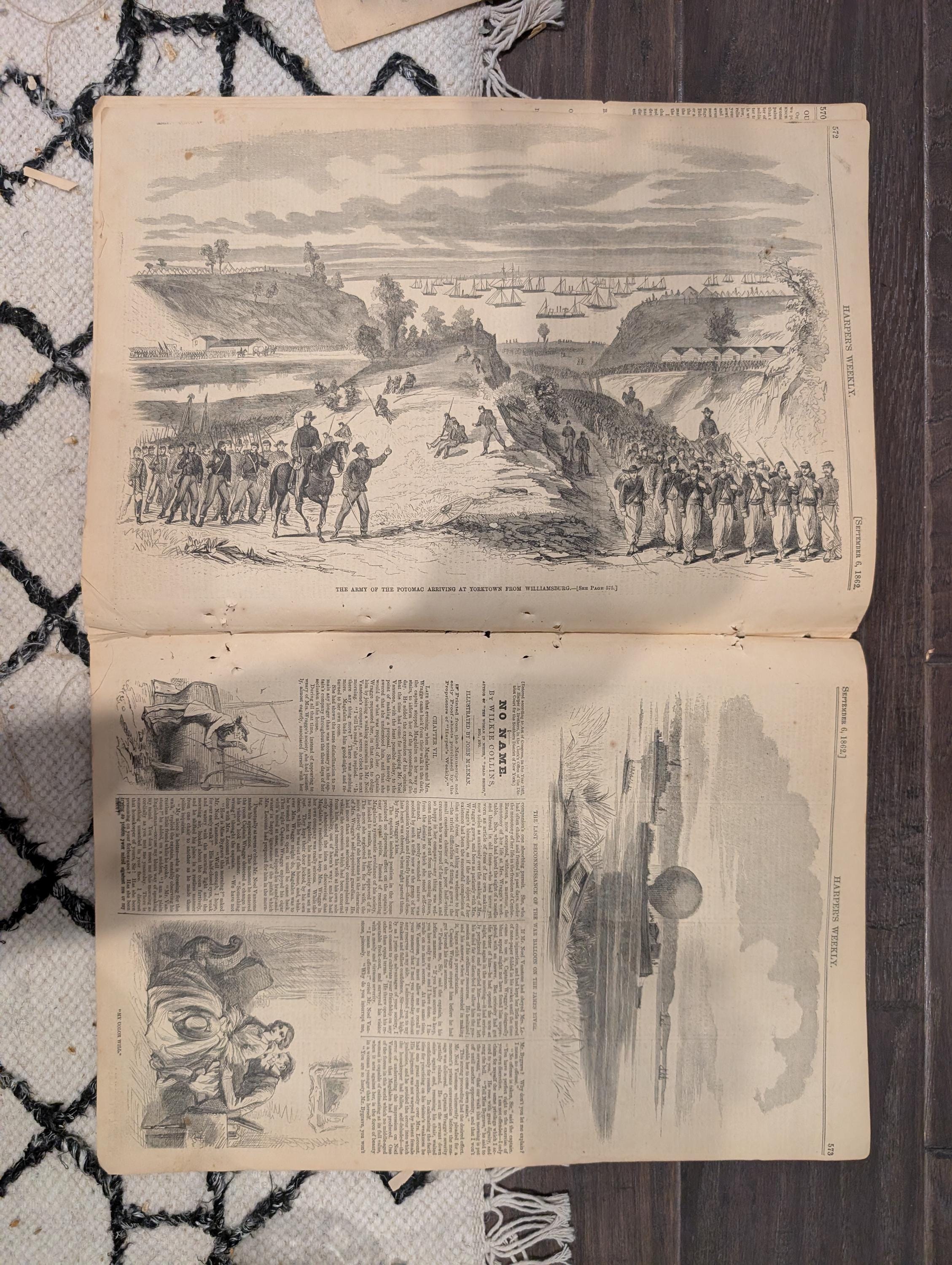 Harper's Weekly September 6 1862 Lincoln Letter to Greeley Winslow Homer Centerfold Civil War Ironclads Baton Rouge