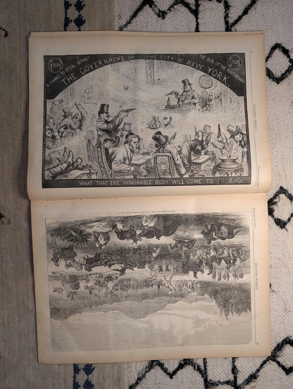 1867 Thomas Nast Tammany Hall Cartoon, N.P. Willis Obituary, Pope — Feb 9