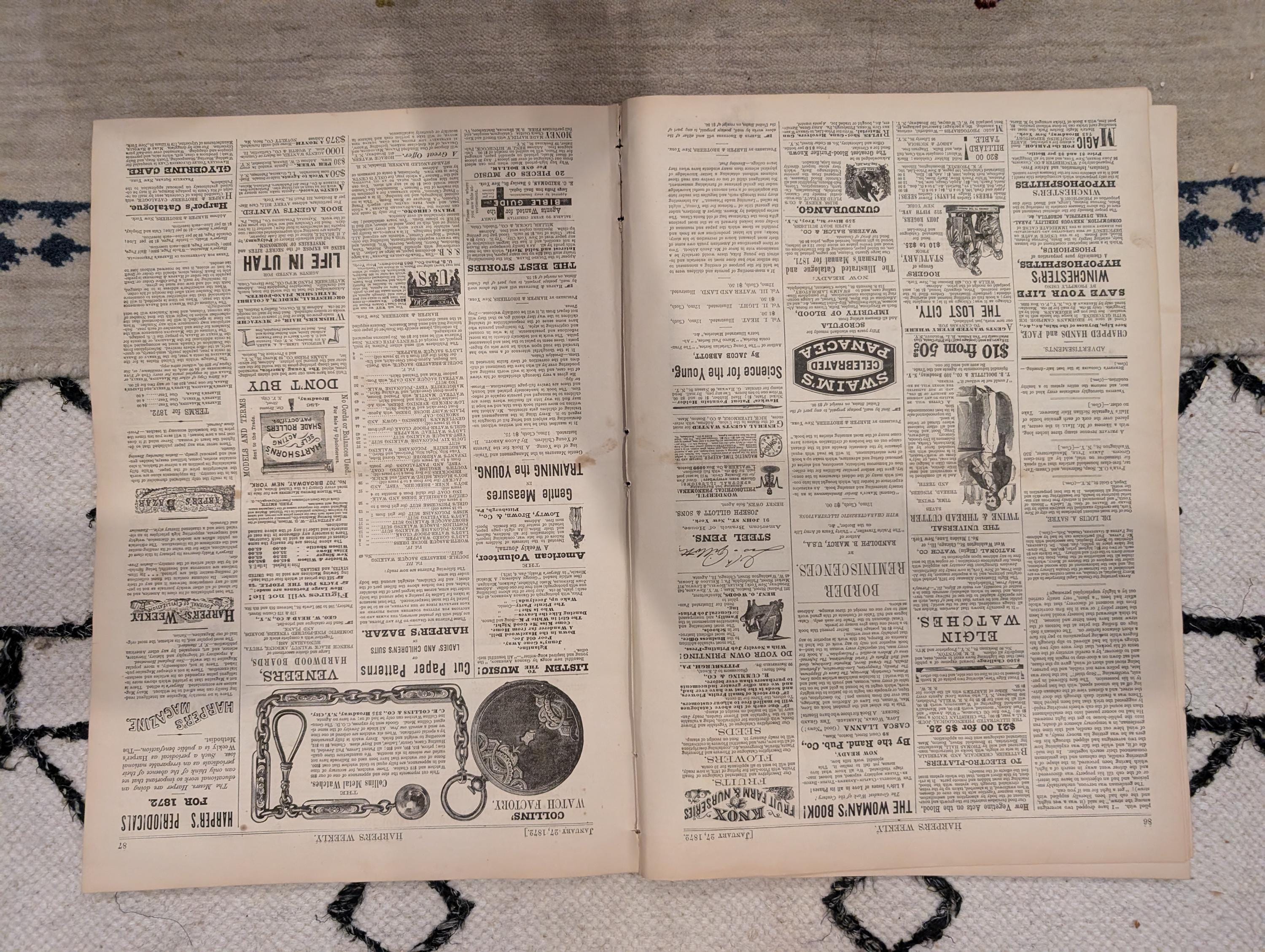 1872 Ku Klux Klan Harper's Weekly January 27 Mormons Brigham Young