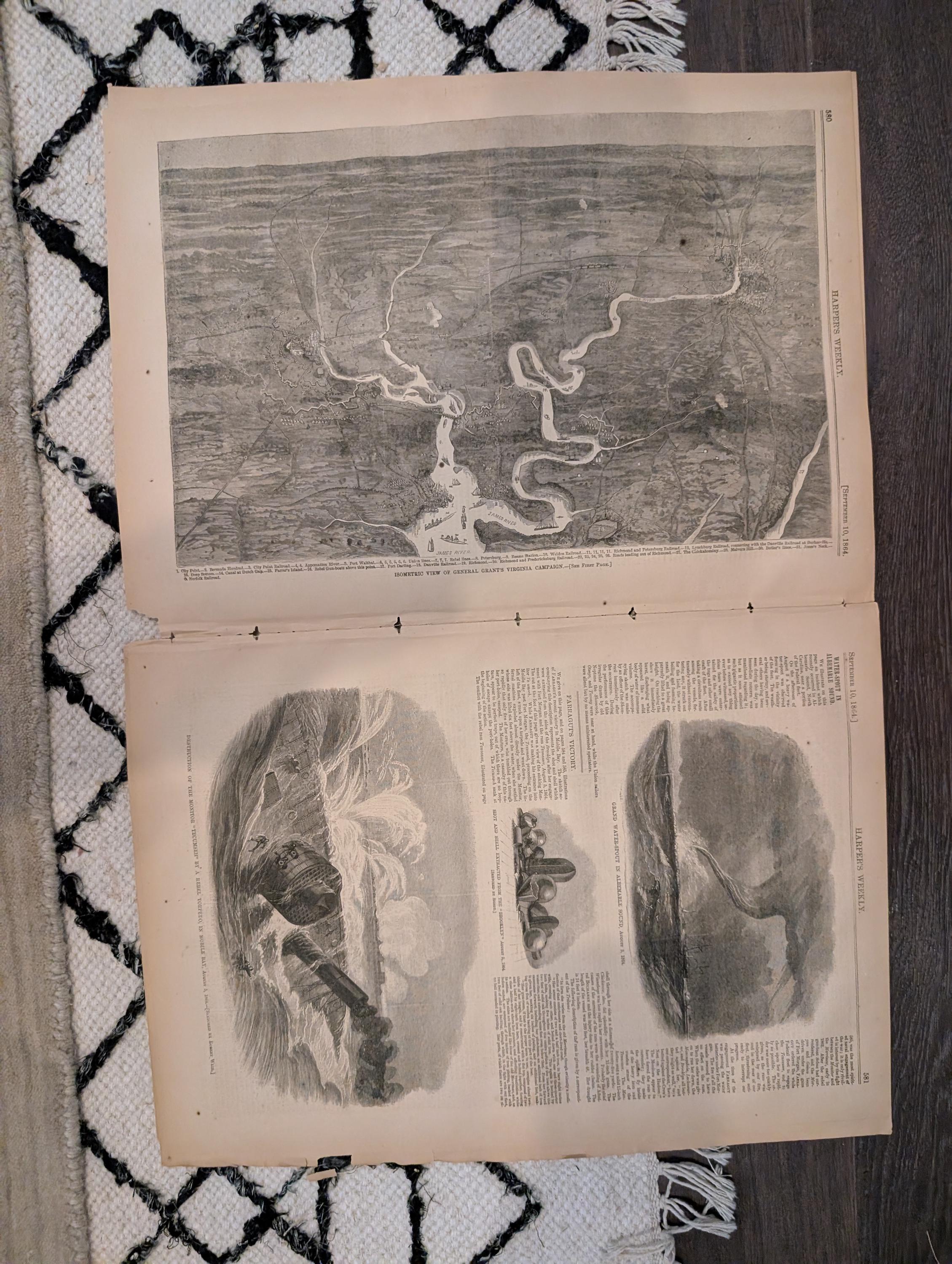 1864 Forrest's Memphis Raid Harper's Weekly September 10 Mobile Bay Victory