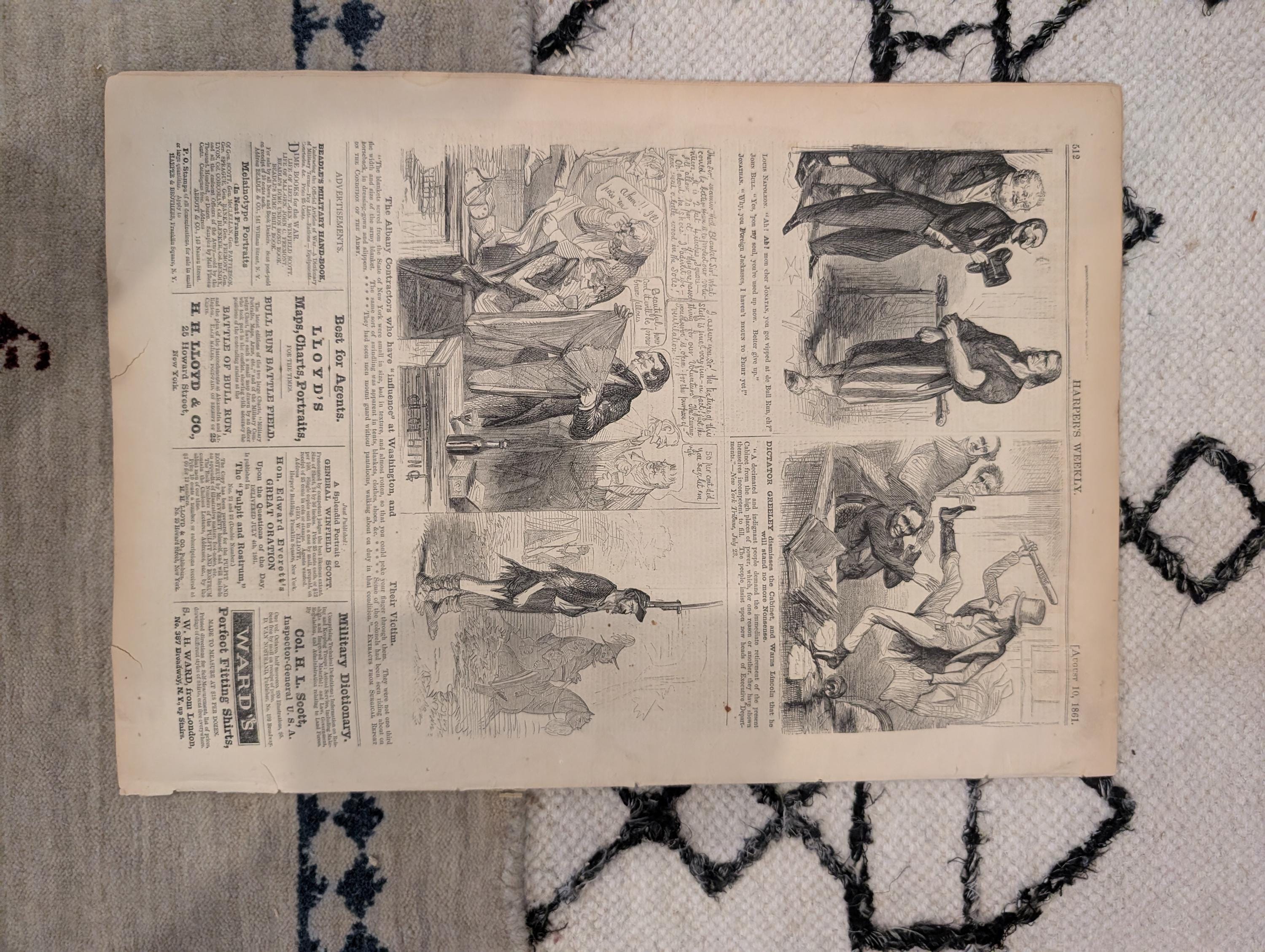 1861 Battle of Bull Run Harper's Weekly August 10 New York 69th Irish Brigade